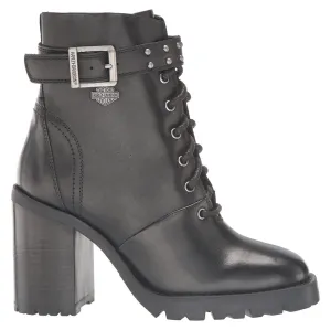 Harley Davidson Adina Vollnarbenleder Blockabsatz Damen-Reitstiefel