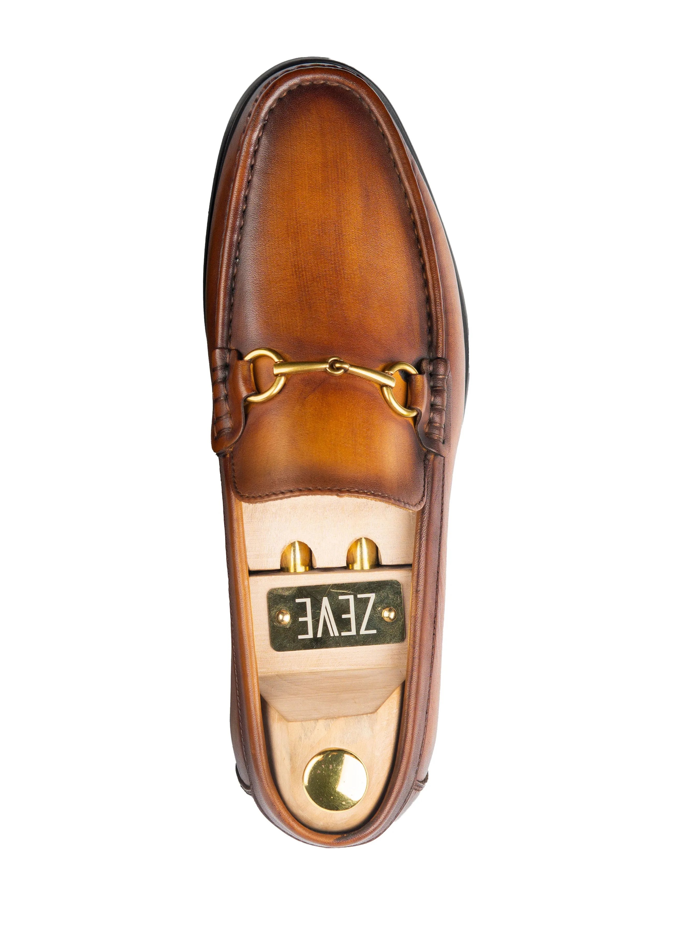 Horsebit Moccasin Loafer - Cognacbraun (Handbemalte Patina)