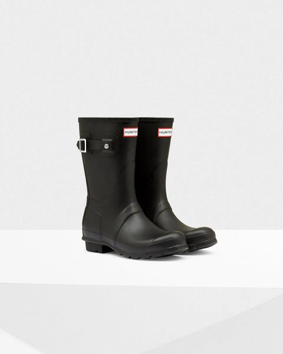 Hunter Original Kurze Regenstiefel für Damen Schwarz