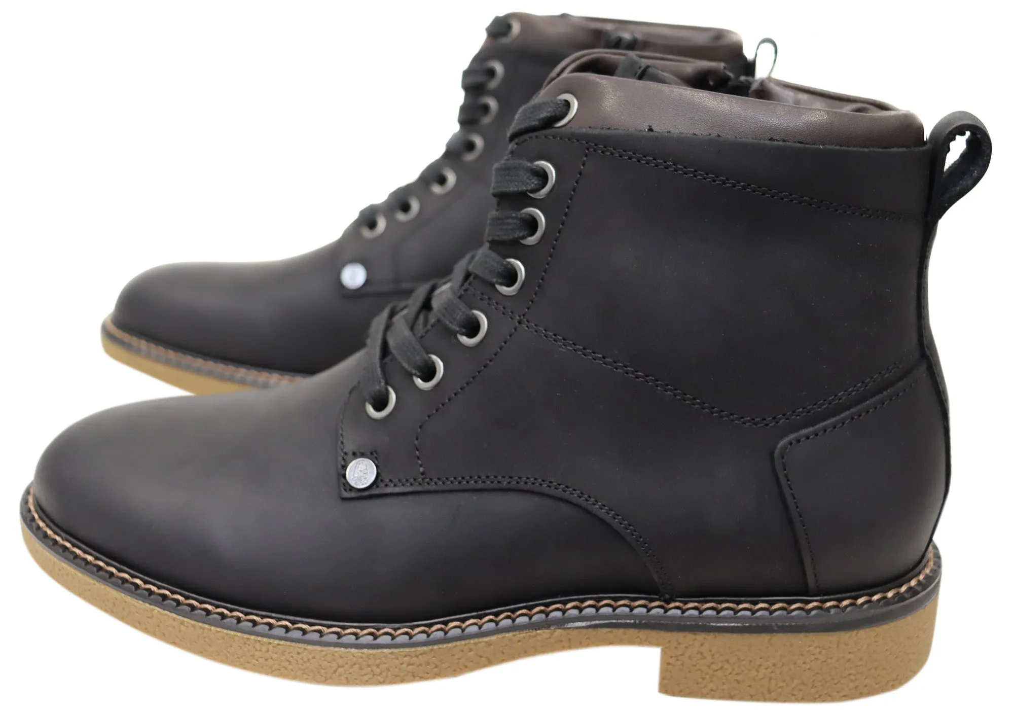 Hush Puppies Montreal Herren Lederstiefel mit Schnürung in weiter Weite Hush Puppies Schuhe