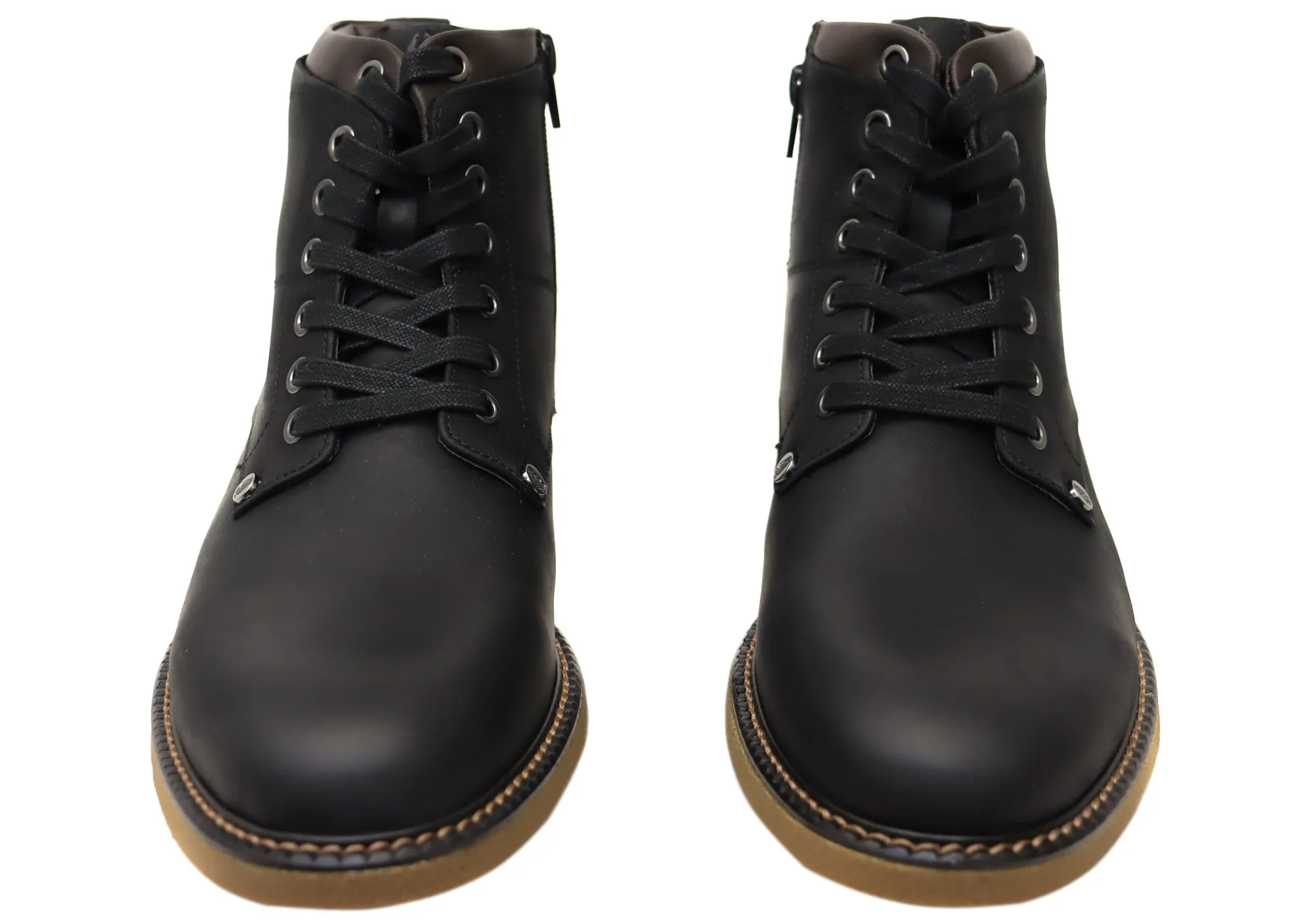 Hush Puppies Montreal Herren Lederstiefel mit Schnürung in weiter Weite Hush Puppies Schuhe
