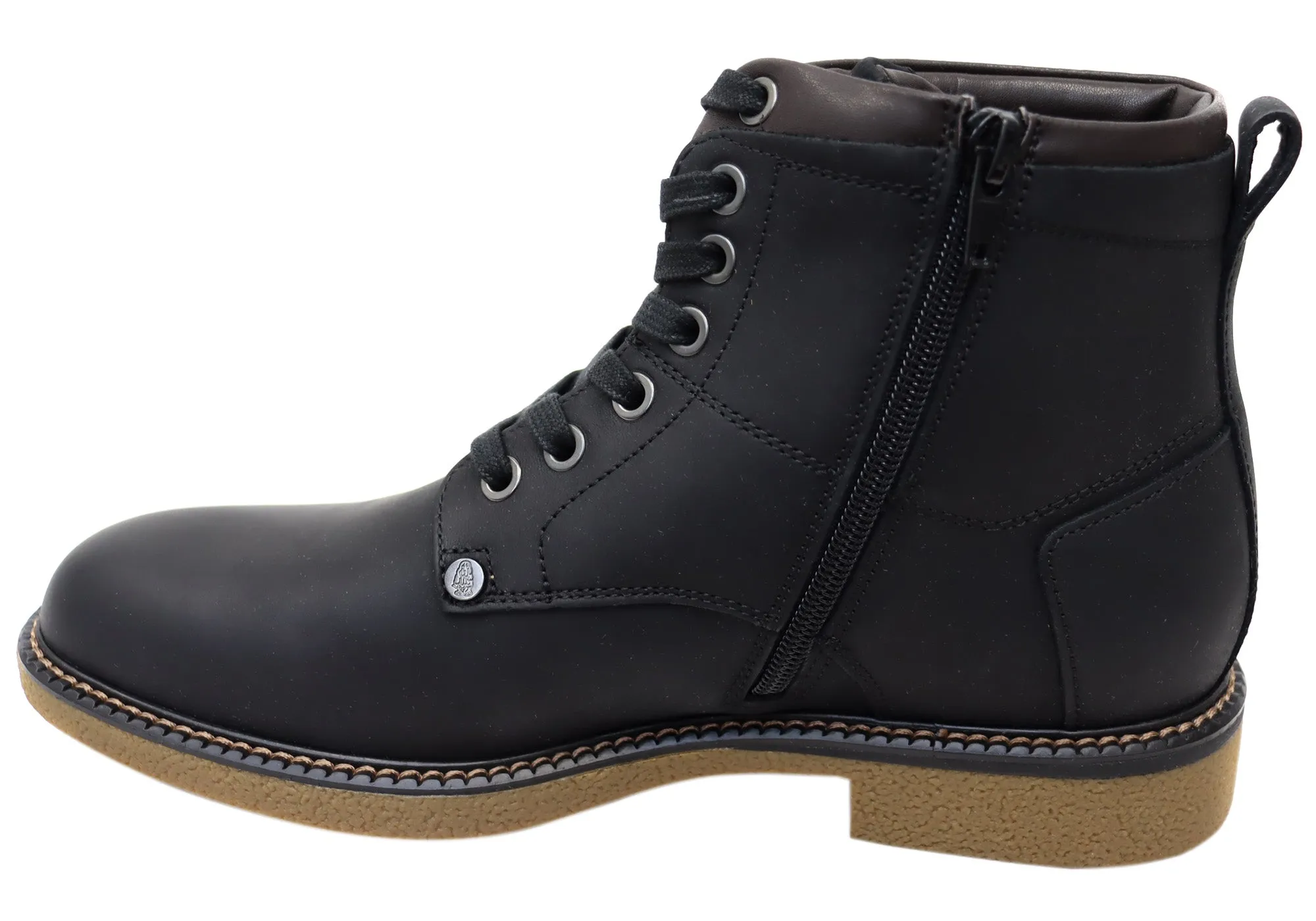 Hush Puppies Montreal Herren Lederstiefel mit Schnürung in weiter Weite Hush Puppies Schuhe