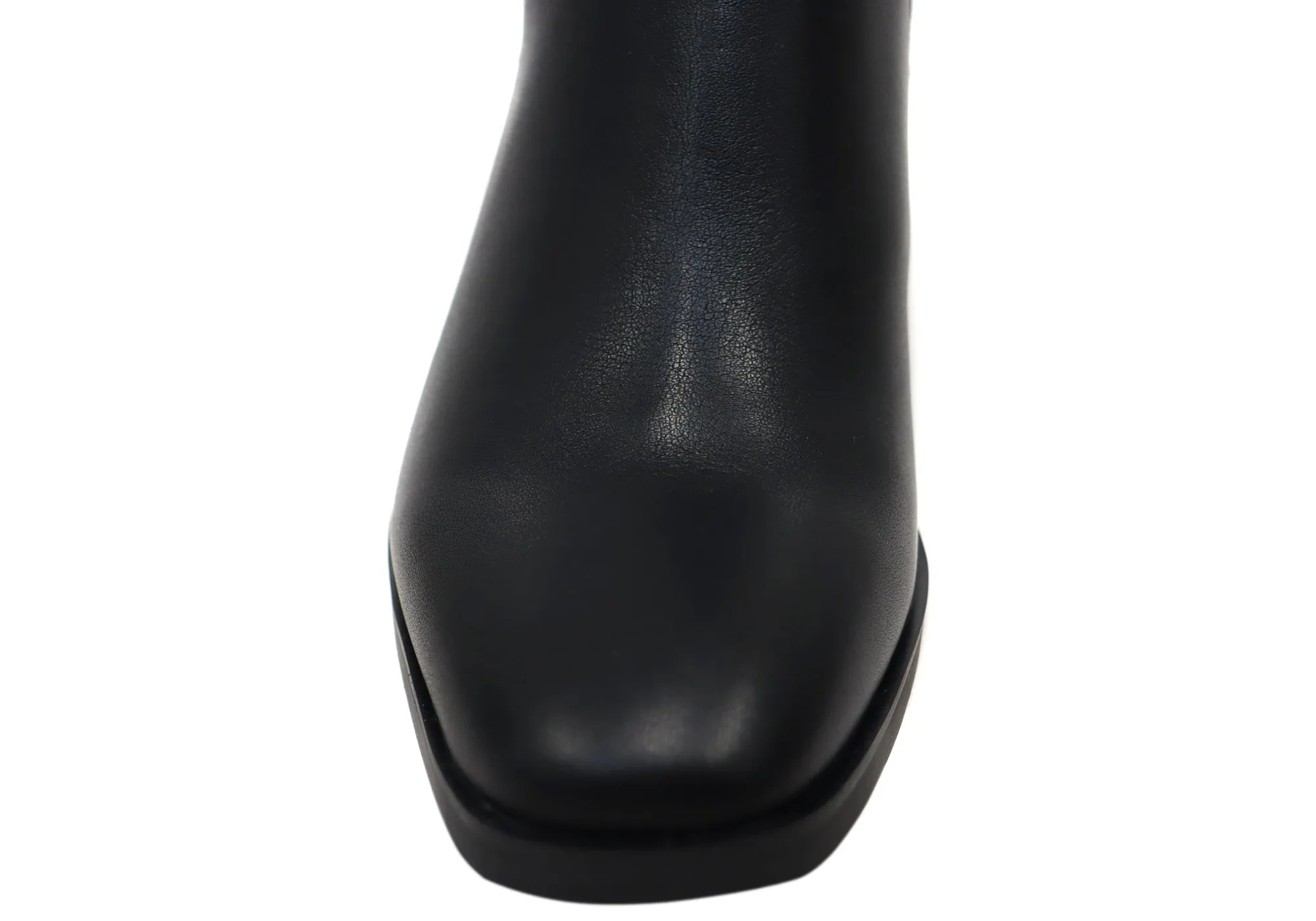 Hush Puppies Patron Damen Leder Stiefel mit Absatz in schwarz, mittlere Schafthöhe Hush Puppies Schuhe