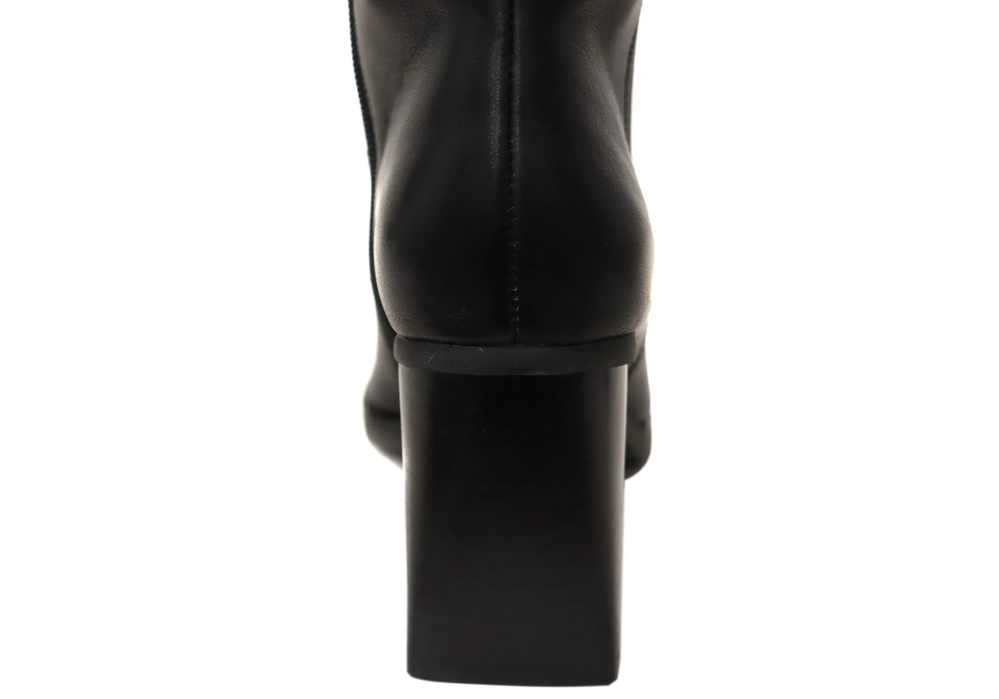 Hush Puppies Patron Damen Leder Stiefel mit Absatz in schwarz, mittlere Schafthöhe Hush Puppies Schuhe
