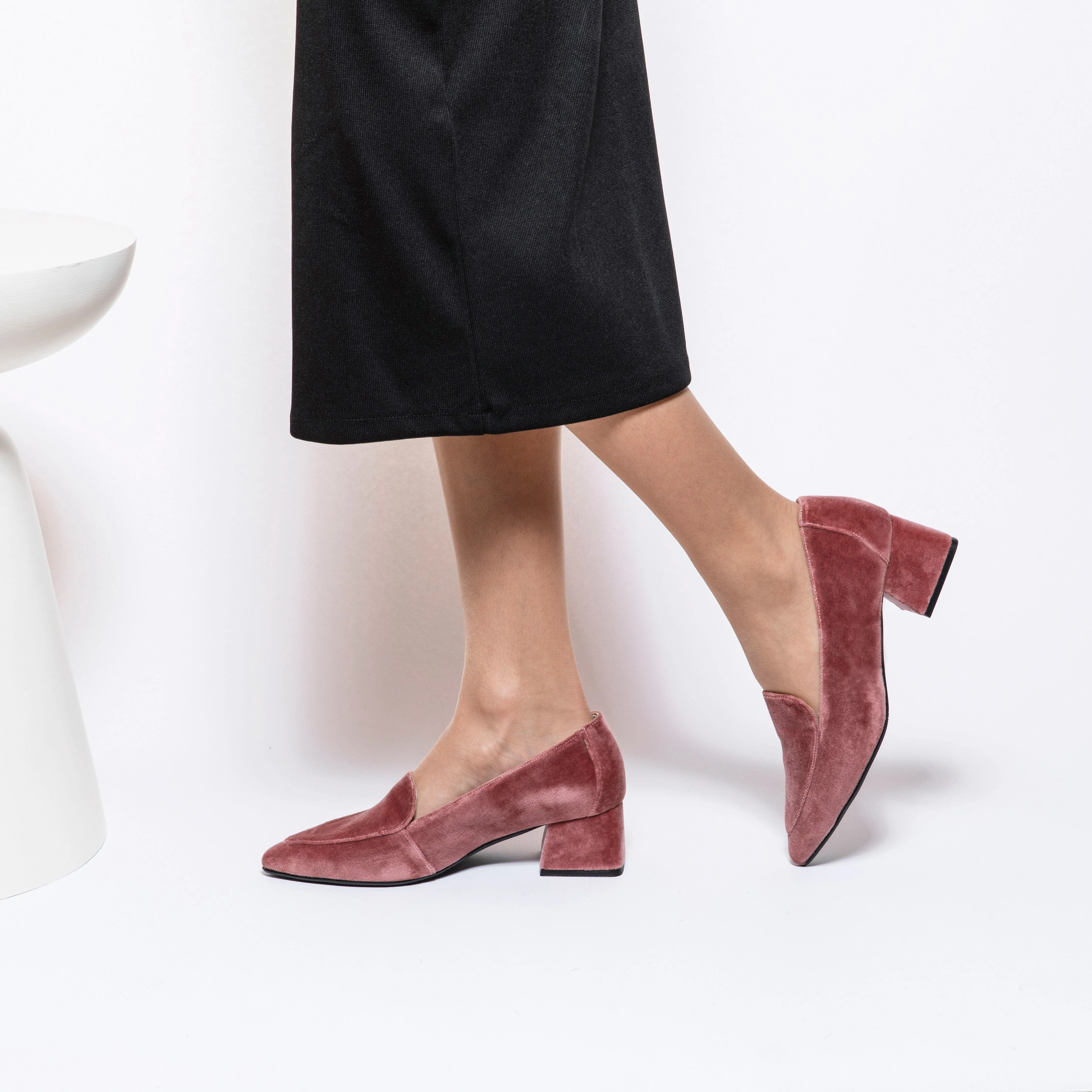 Iris Vegan Velvet Moccasin Loafers | Rosa