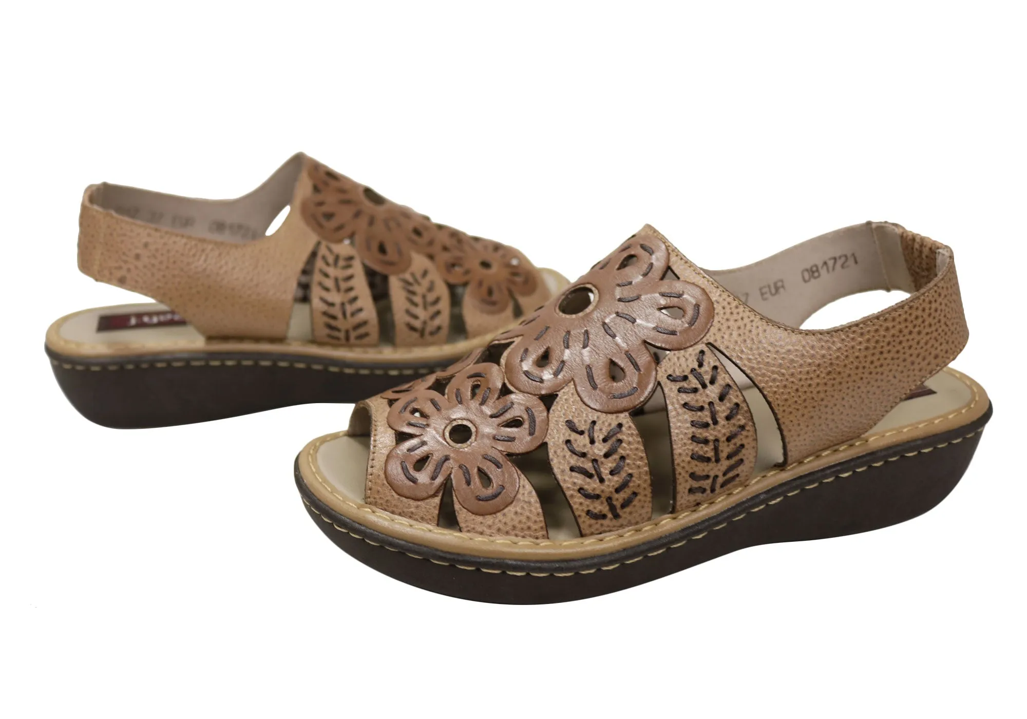 J Gean Orchid Damen Bequeme Ledersandalen Hergestellt In Brasilien J Gean Schuhe