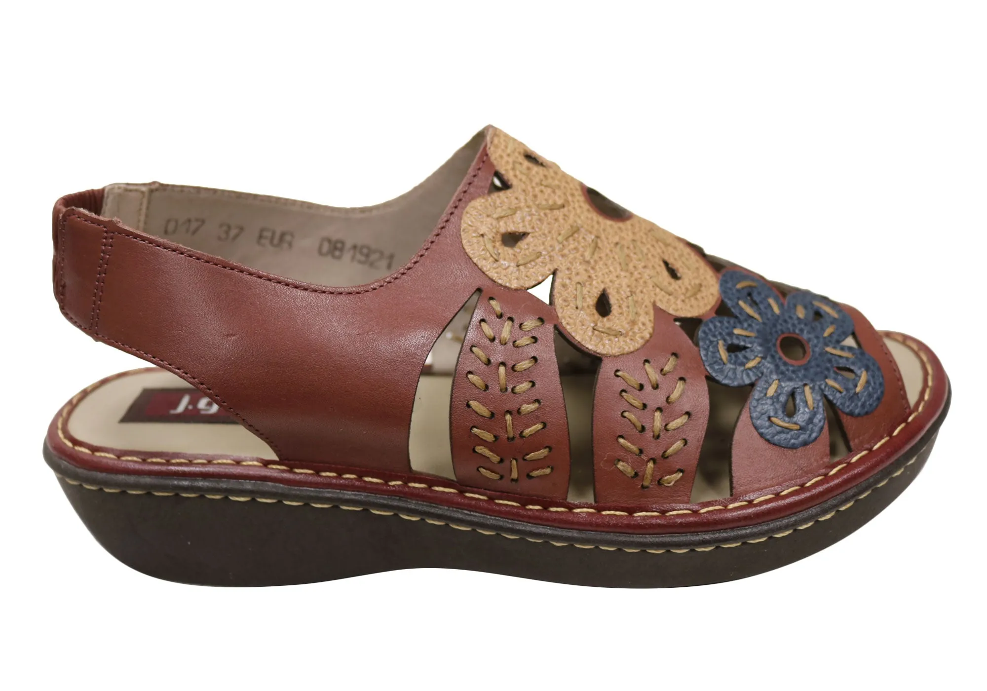 J Gean Orchid Damen Bequeme Ledersandalen Hergestellt In Brasilien J Gean Schuhe