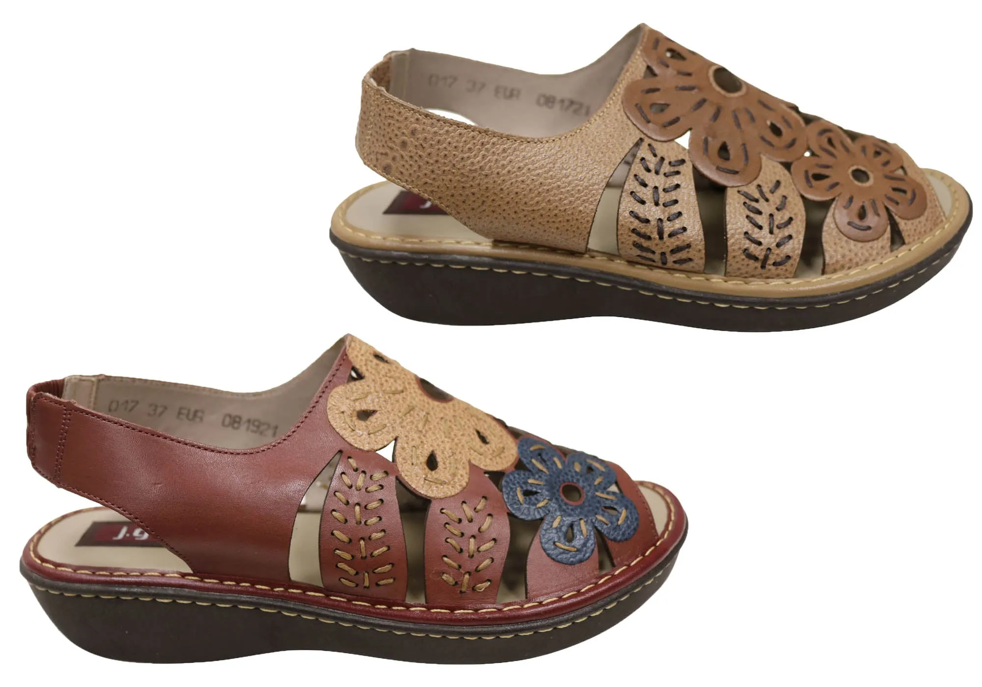 J Gean Orchid Damen Bequeme Ledersandalen Hergestellt In Brasilien J Gean Schuhe