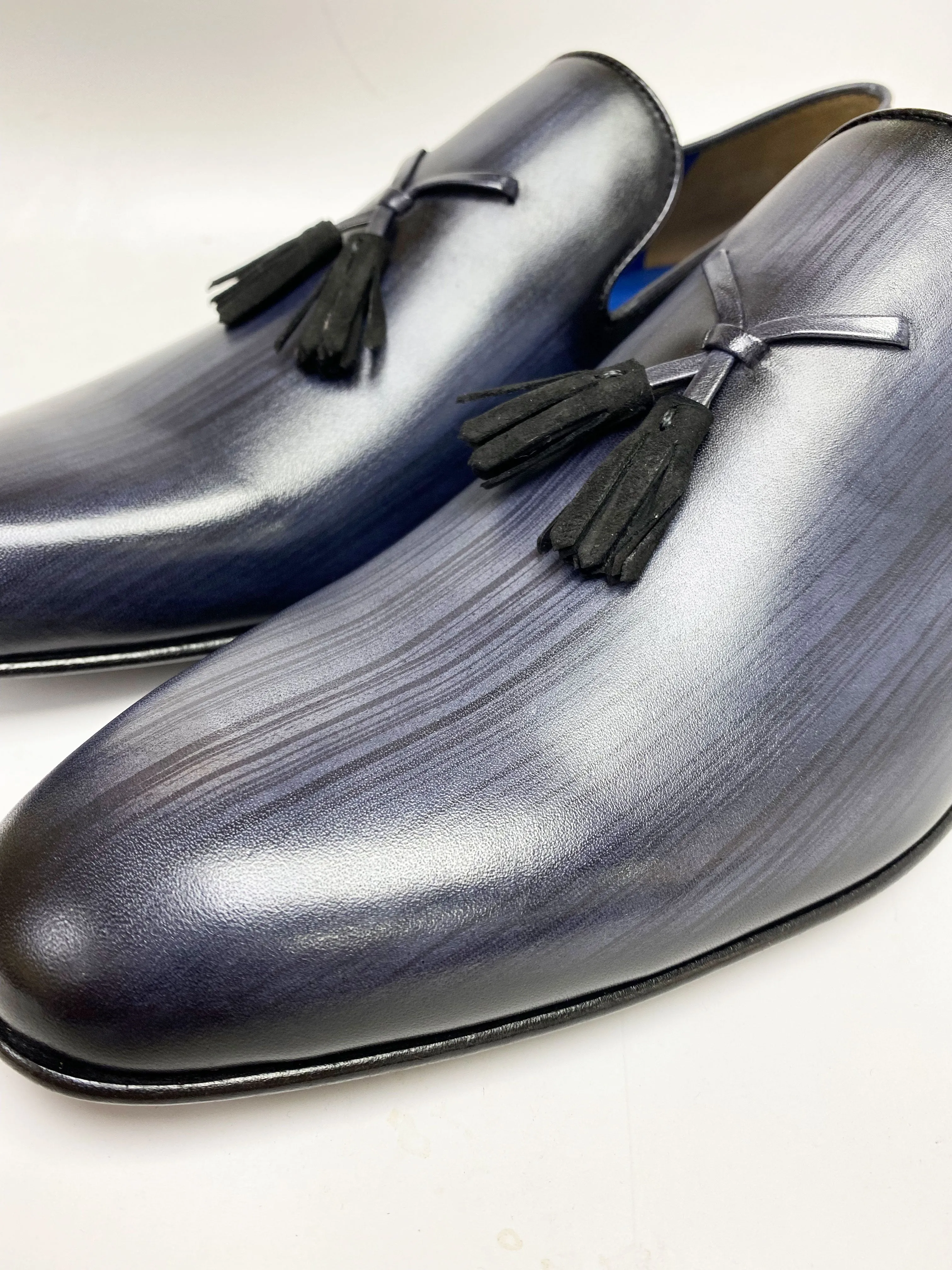 Jean Pierre Handpoliertes Kalbsleder-Penny-Loafer Schwarz