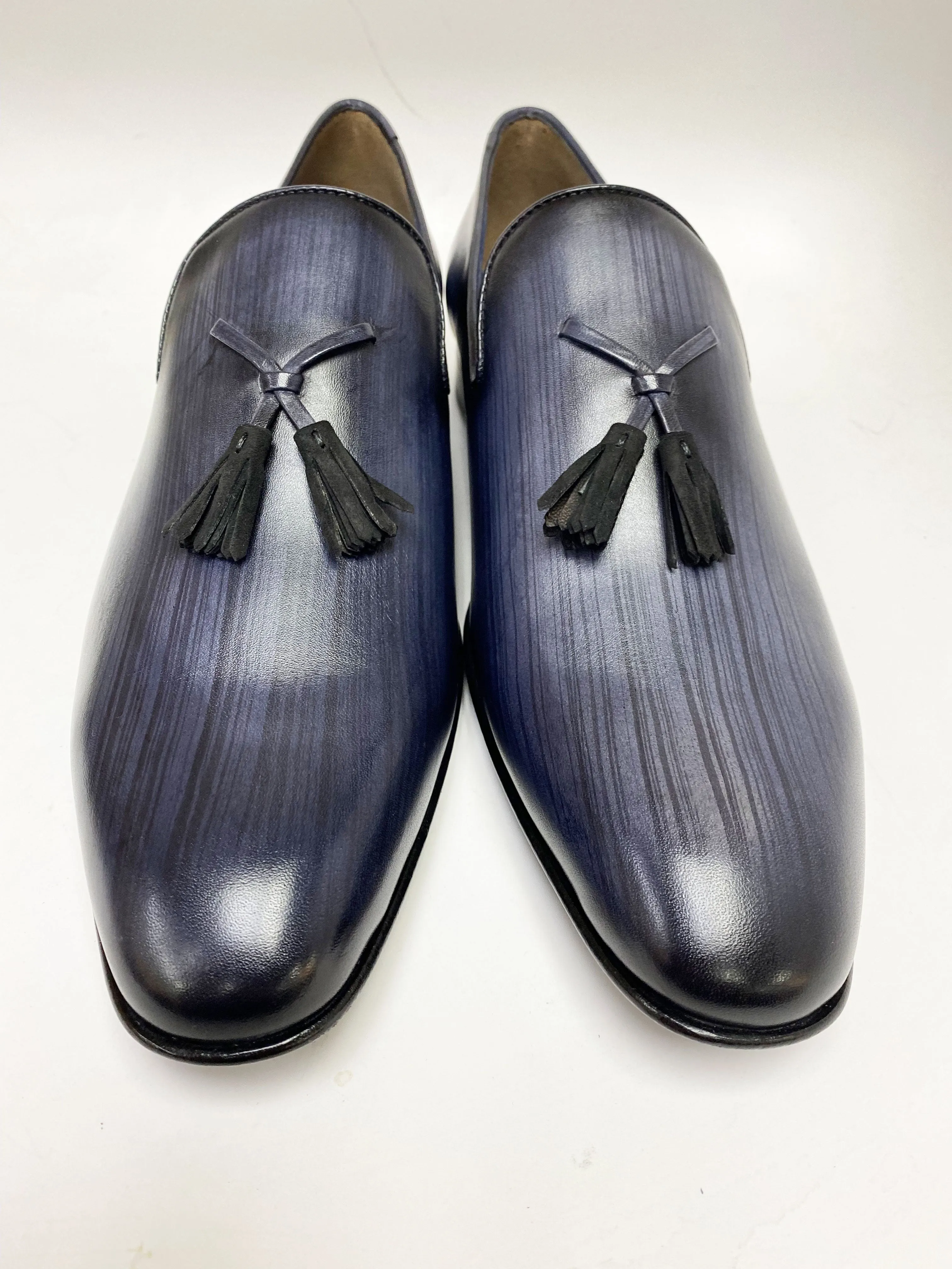 Jean Pierre Handpoliertes Kalbsleder-Penny-Loafer Schwarz