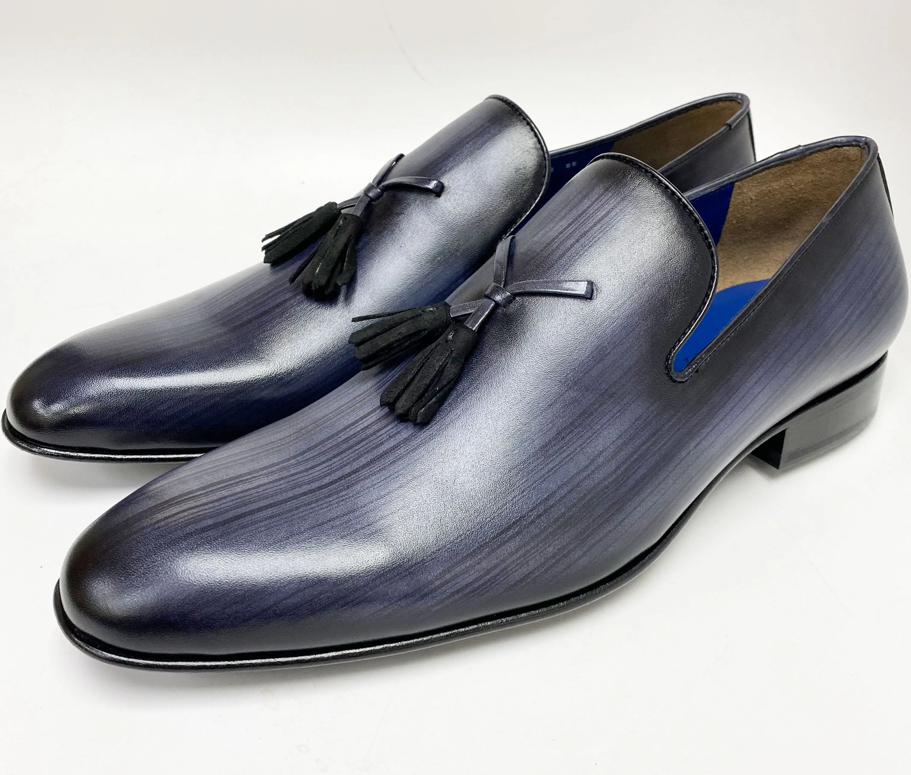 Jean Pierre Handpoliertes Kalbsleder-Penny-Loafer Schwarz