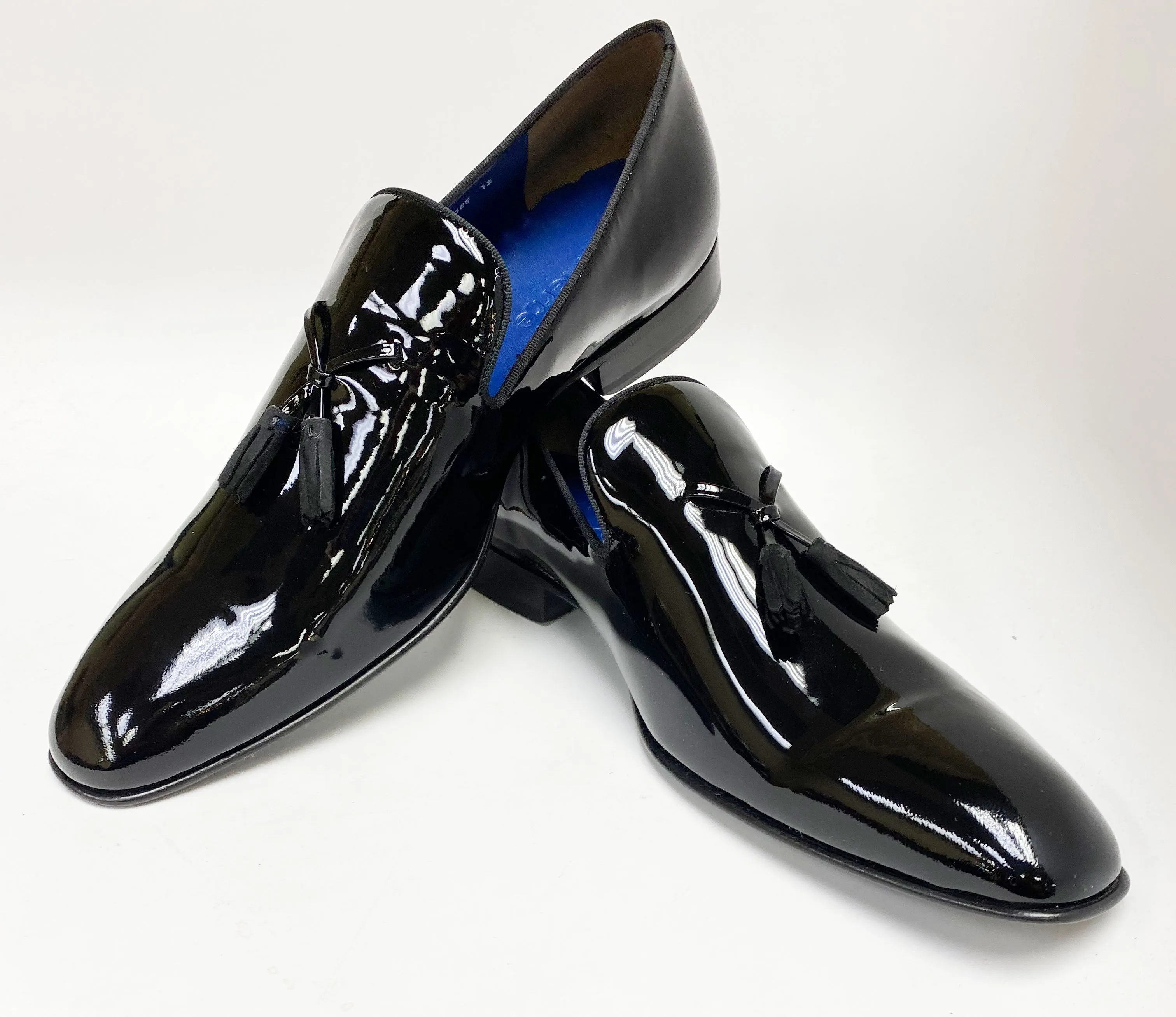 Jean Pierre Glänzende Kalbsleder-Penny-Loafer Schwarz