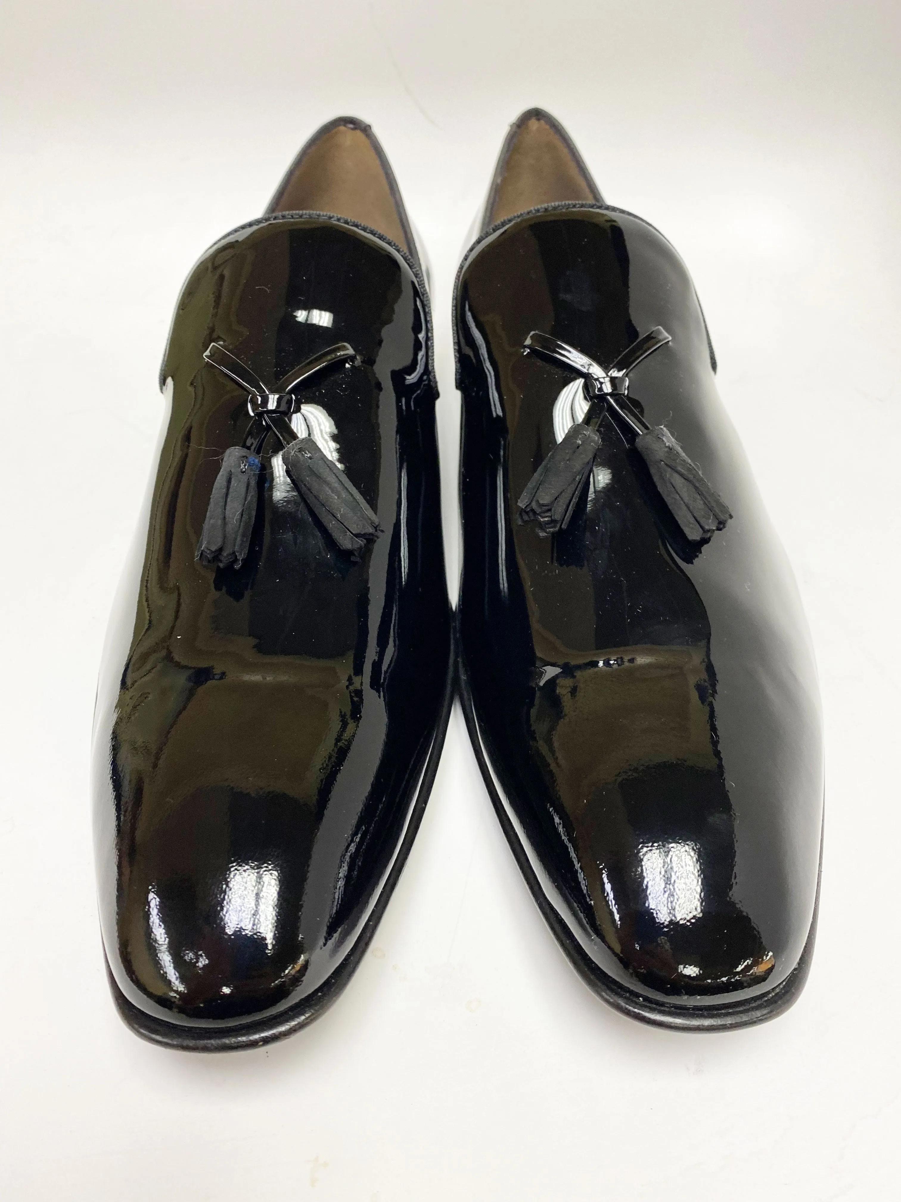 Jean Pierre Glänzende Kalbsleder-Penny-Loafer Schwarz