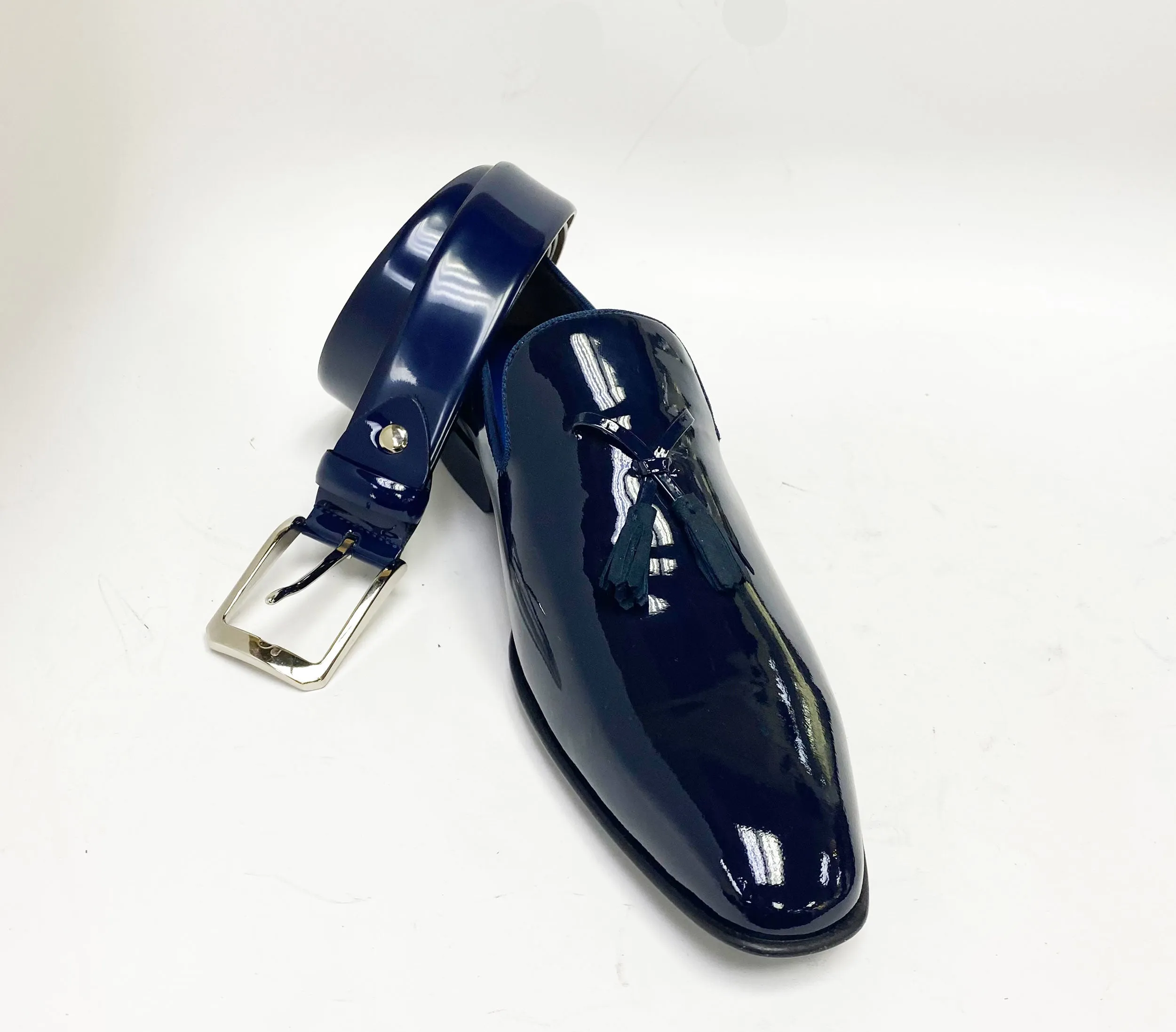 Jean Pierre Glänzende Kalbsleder-Penny-Loafer Schwarz