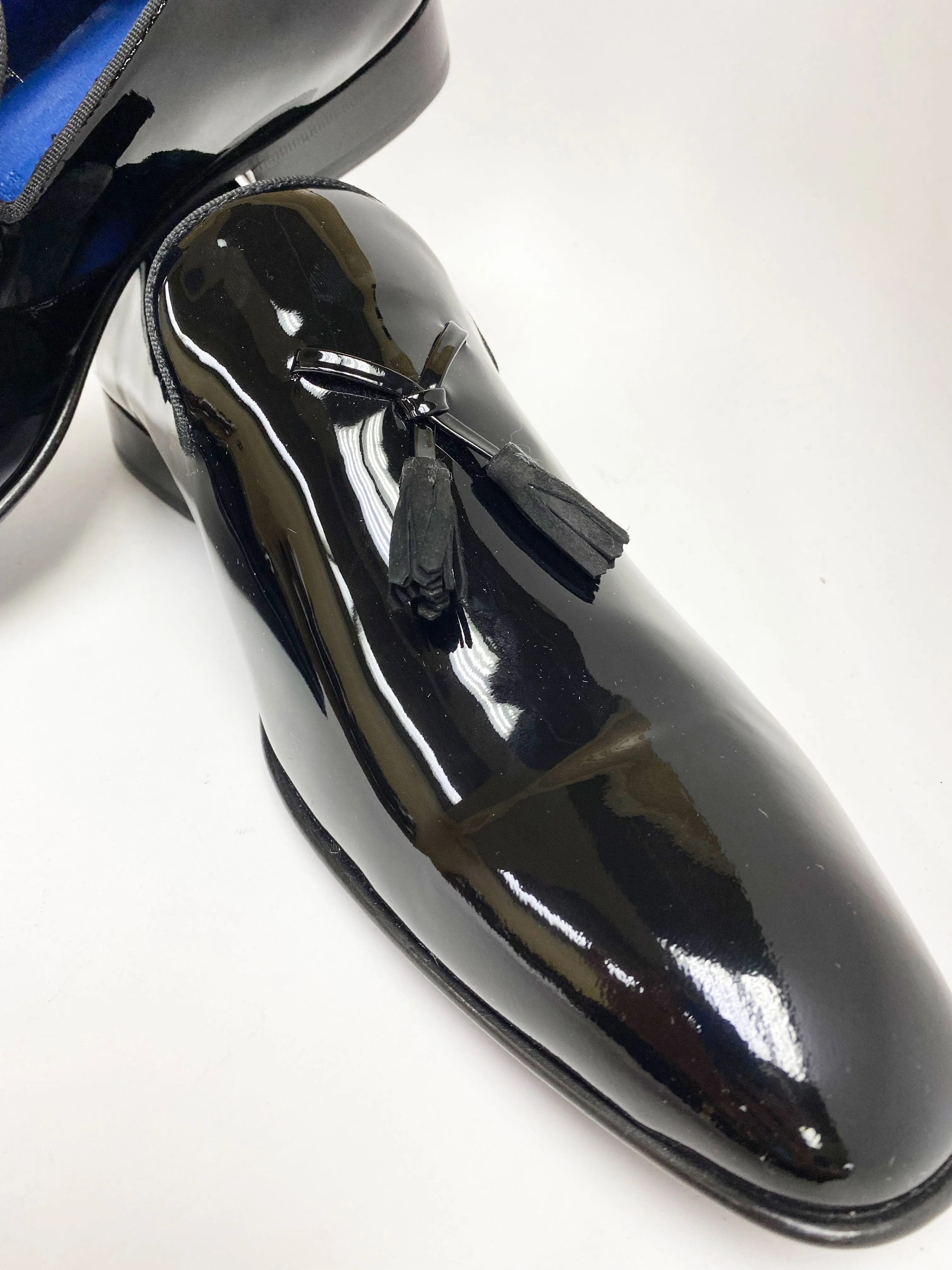 Jean Pierre Glänzende Kalbsleder-Penny-Loafer Schwarz