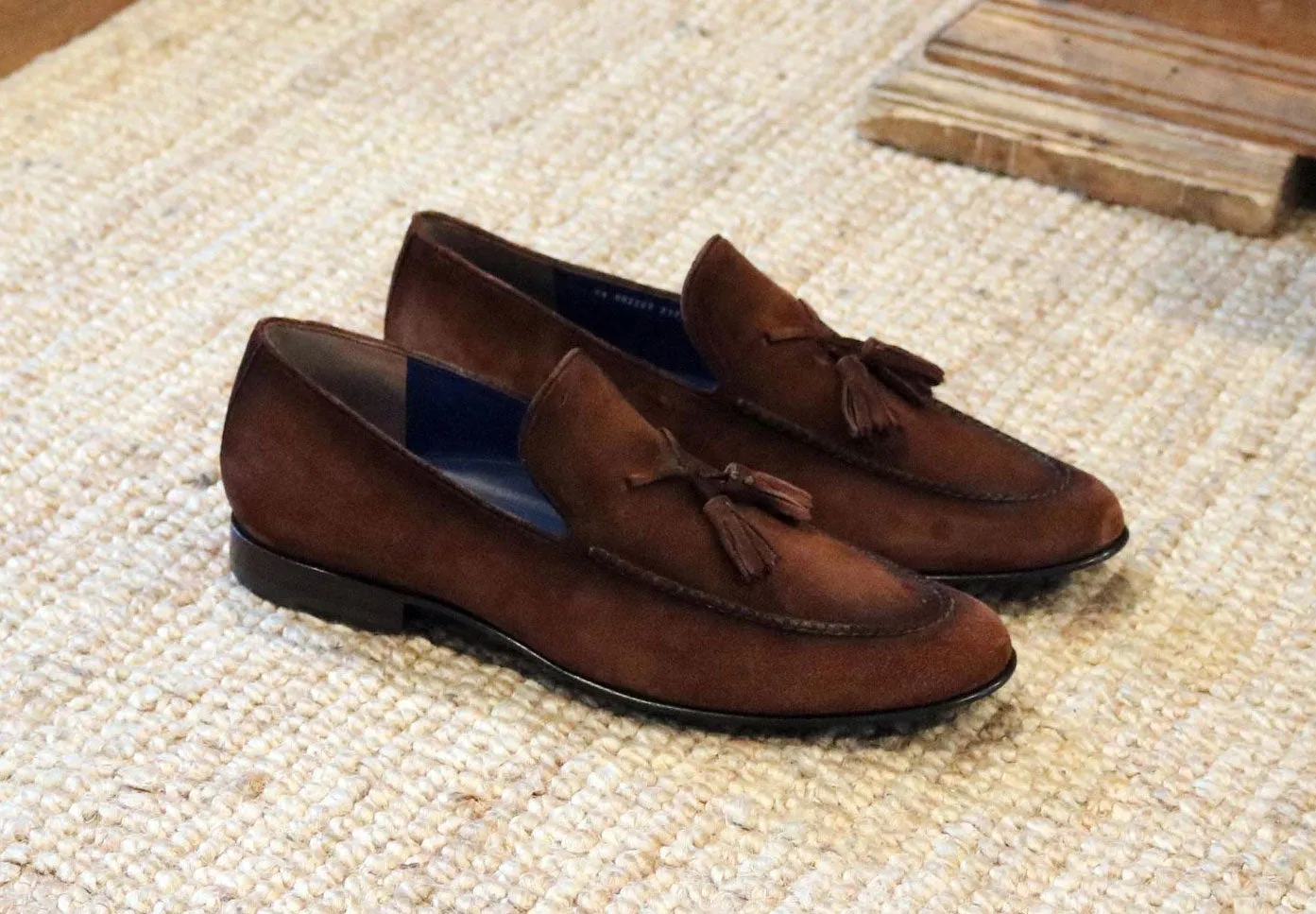 Jean Pierre Wildleder-Loafer mit Quasten in Braun