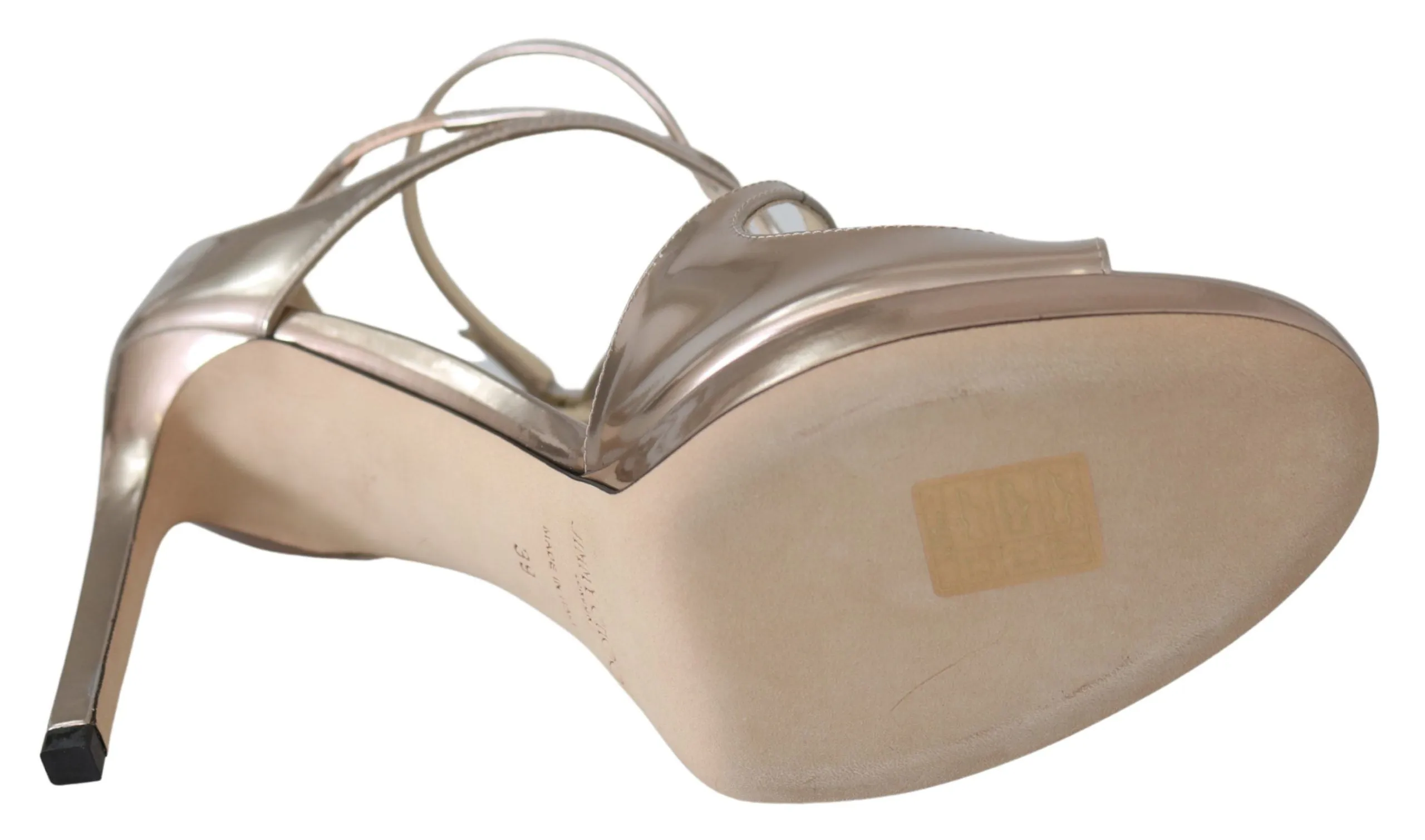 Jimmy Choo Ballettrosa Liquid Mirror Leder Damen Sandalen Schuhe_Jimmy-Choo