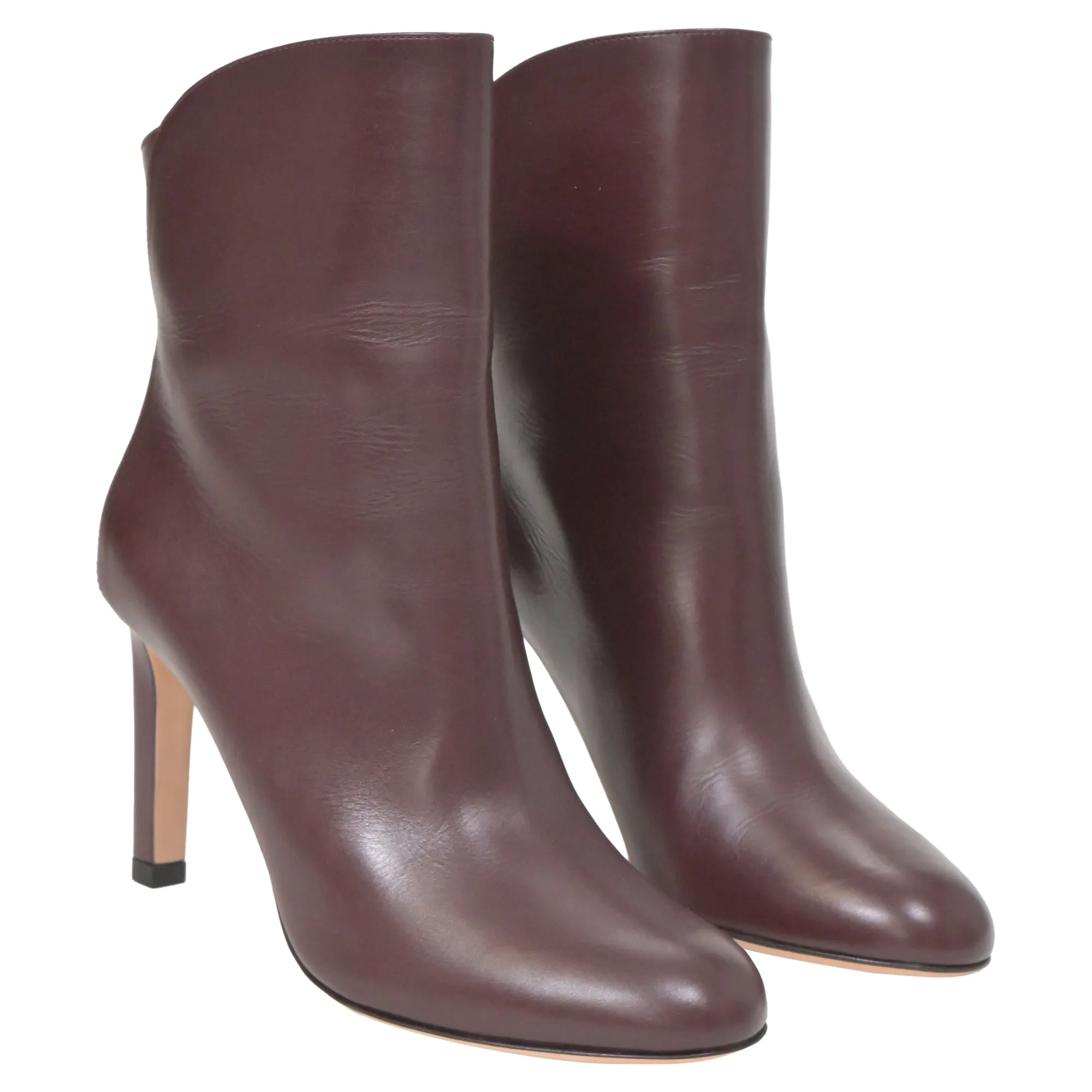 Jimmy Choo Karter 85 Stiefeletten mit Absatz in Burgunder Kalbsleder Schuhe_Jimmy-Choo