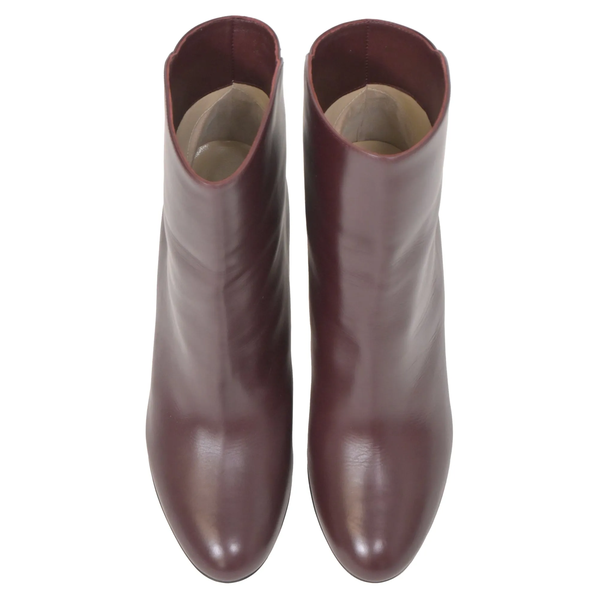 Jimmy Choo Karter 85 Stiefeletten mit Absatz in Burgunder Kalbsleder Schuhe_Jimmy-Choo