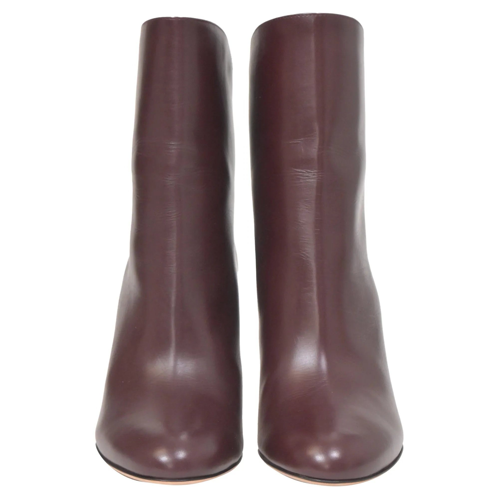 Jimmy Choo Karter 85 Stiefeletten mit Absatz in Burgunder Kalbsleder Schuhe_Jimmy-Choo