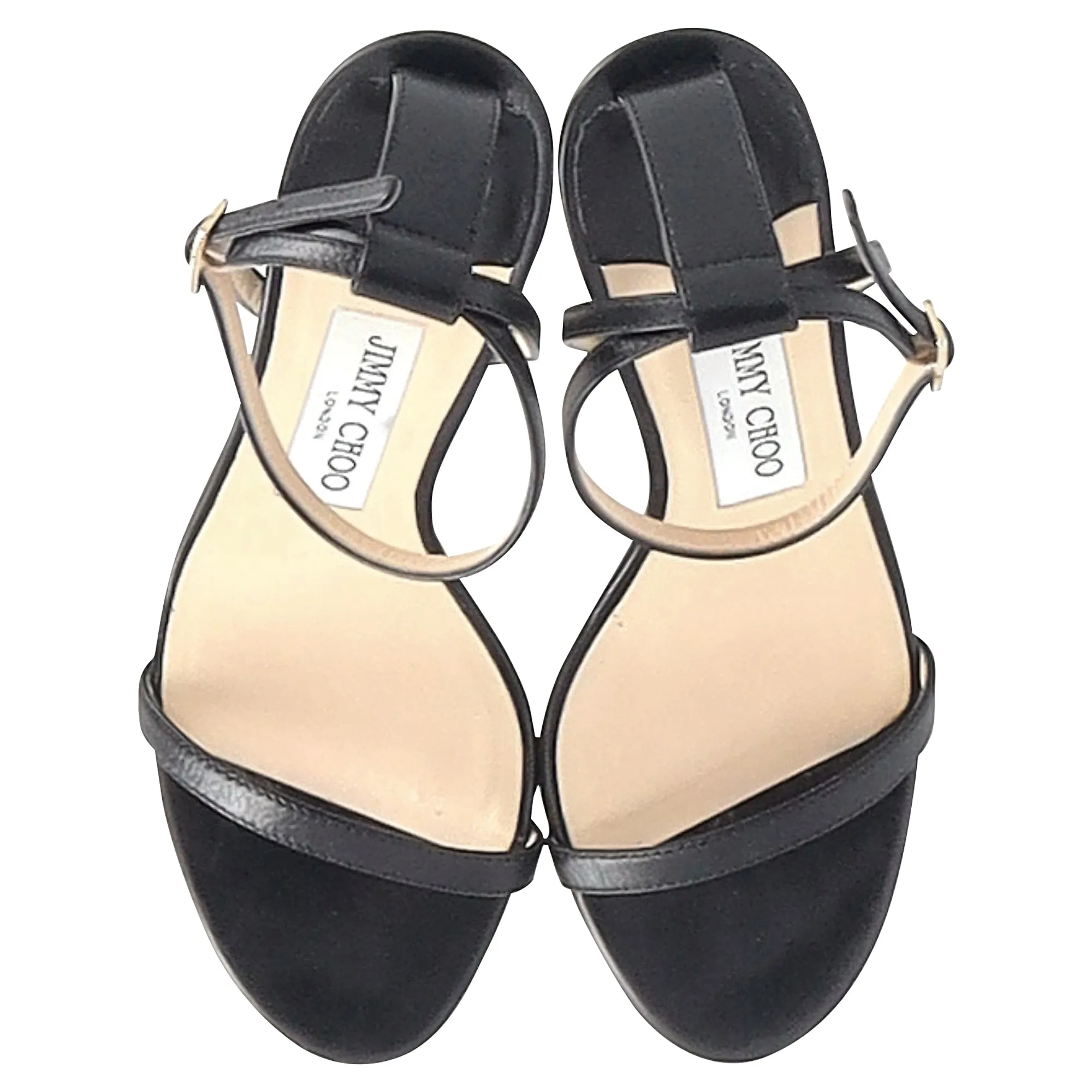 Jimmy Choo Minny Riemchensandalen in schwarzem Leder