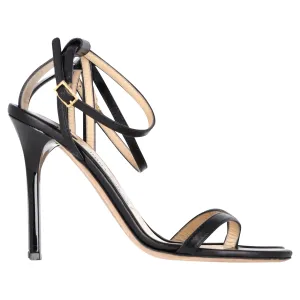 Jimmy Choo Minny Riemchensandalen in schwarzem Leder