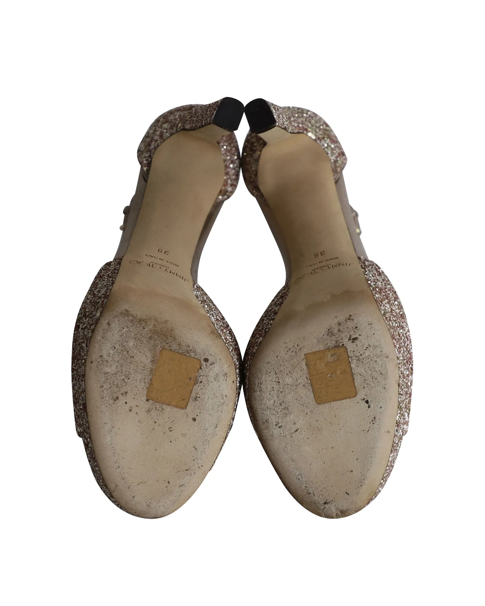 Jimmy Choo Plateausandalen in Pink Glitzer