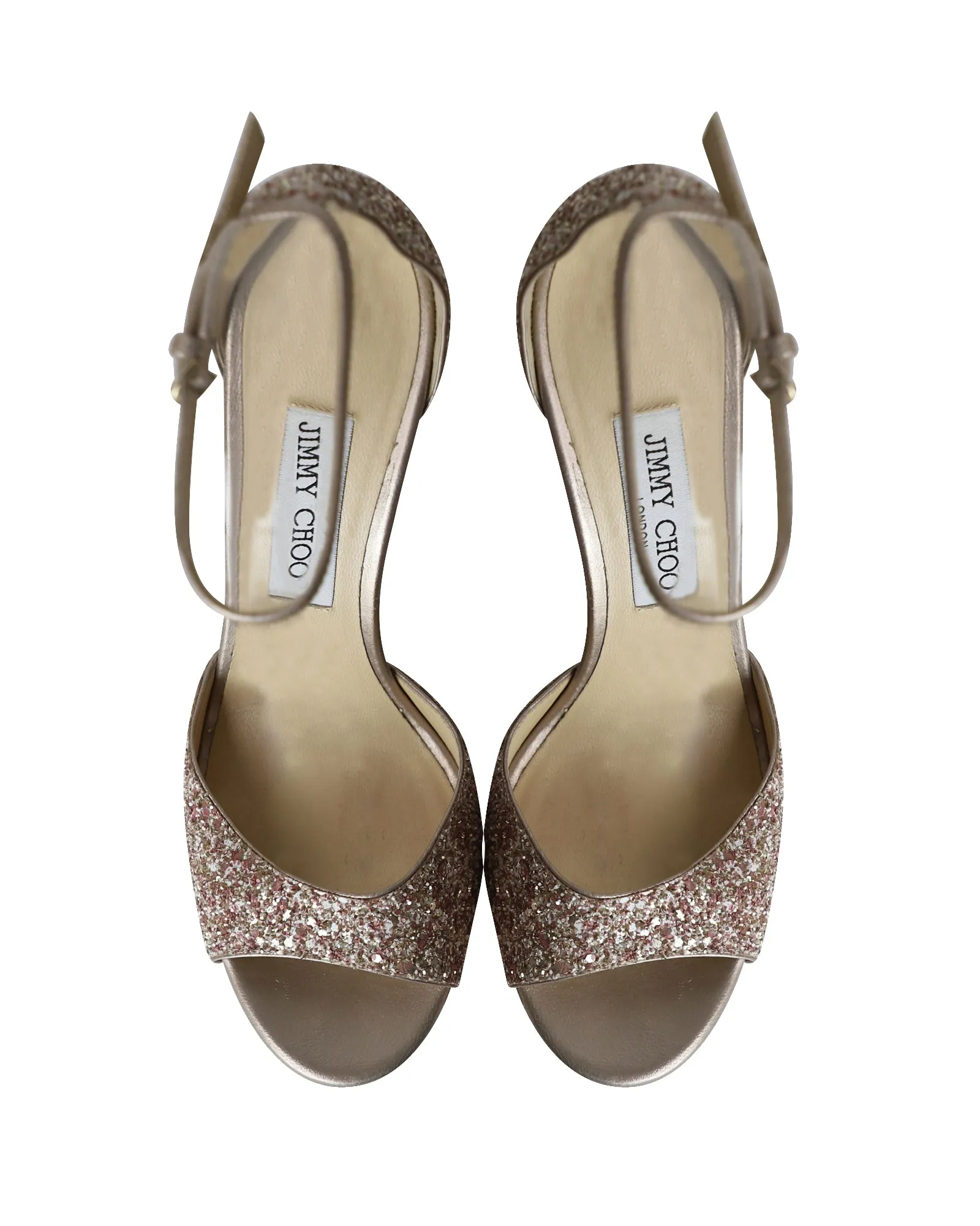Jimmy Choo Plateausandalen in Pink Glitzer