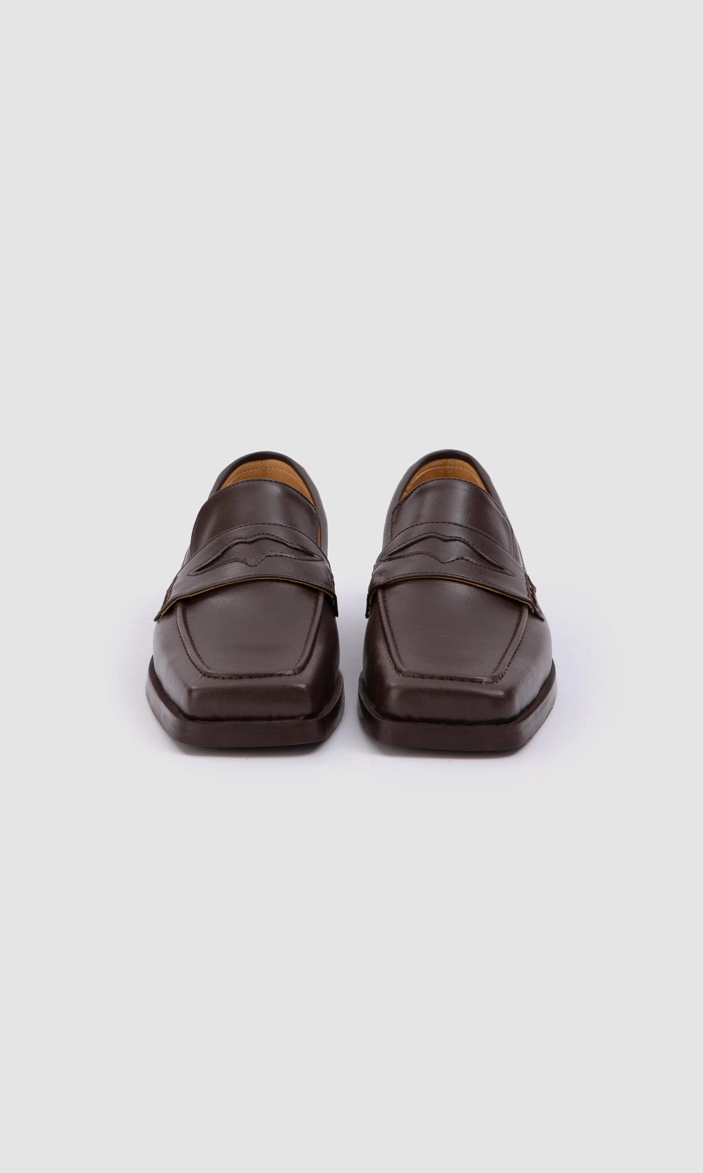 Joan Vegan Olive & Apfel Leder Loafers | Braun