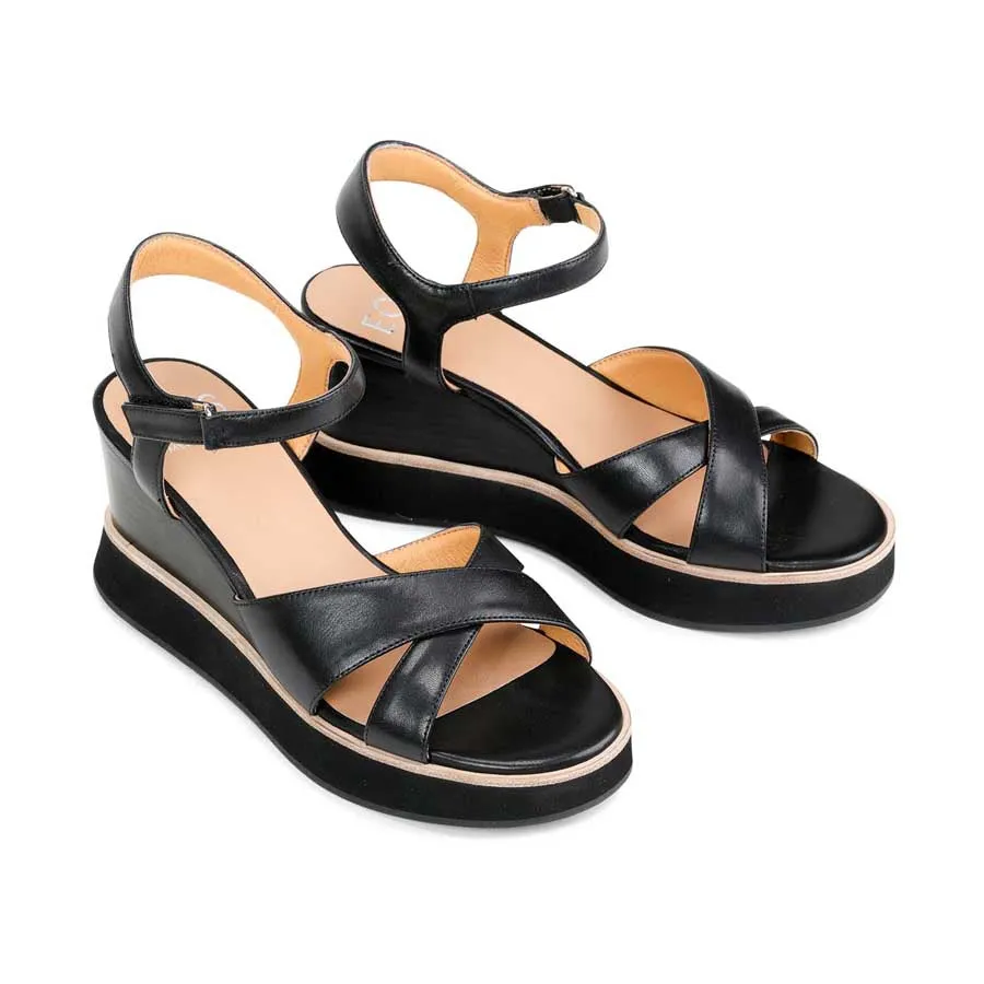 JUN LEDER KEILABSÄTZE SANDALEN
