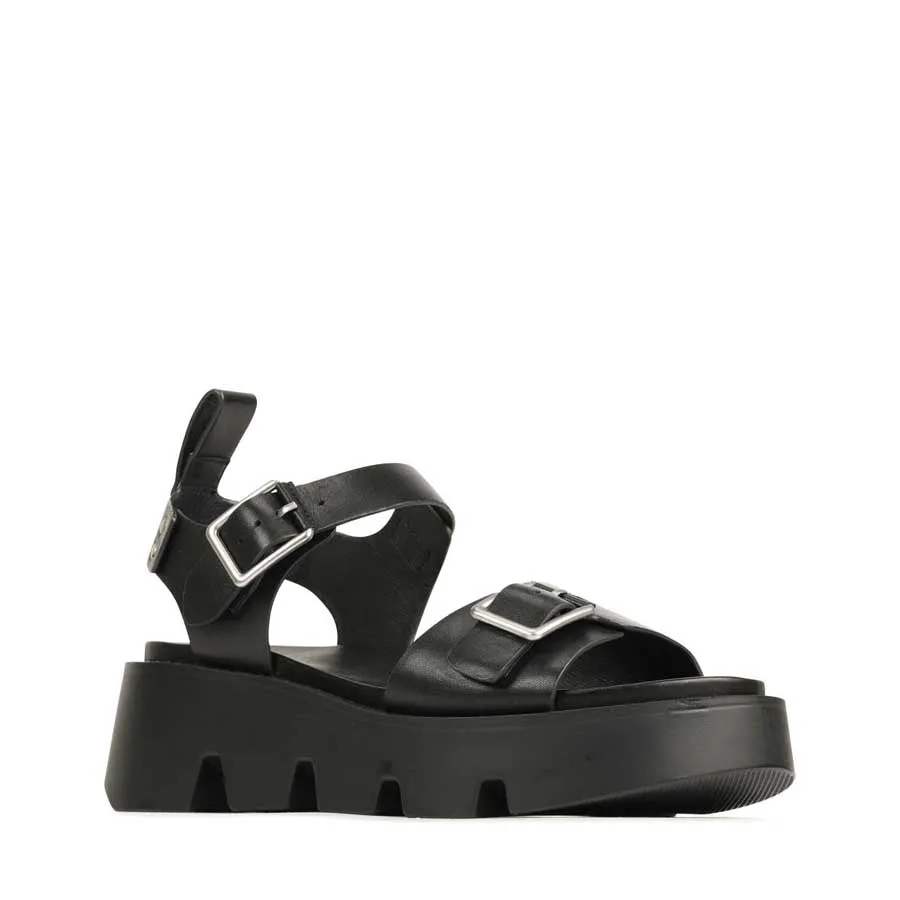 KAIRA LEDER PLATTFORM SANDALEN