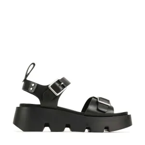 KAIRA LEDER PLATTFORM SANDALEN