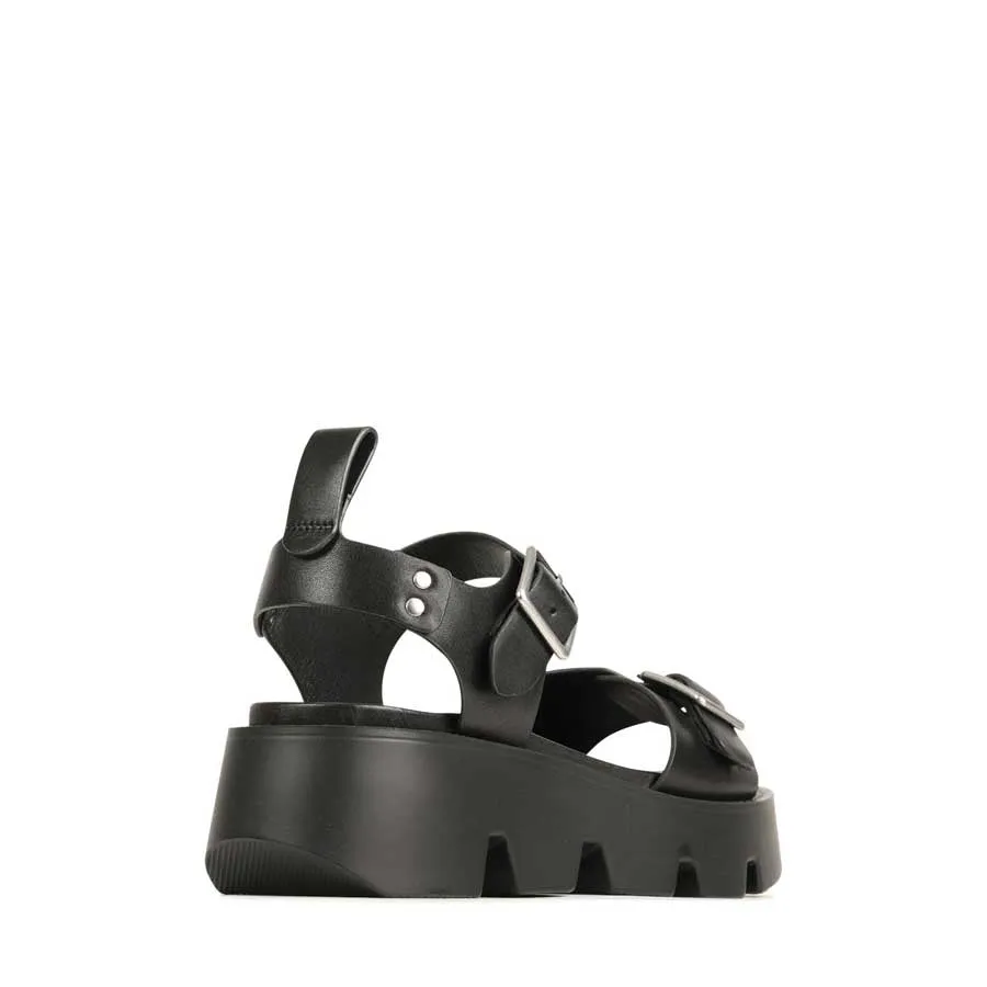 KAIRA LEDER PLATTFORM SANDALEN