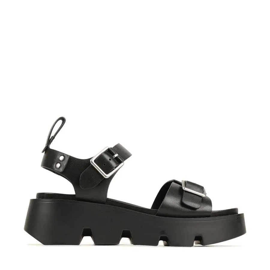 KAIRA LEDER PLATTFORM SANDALEN