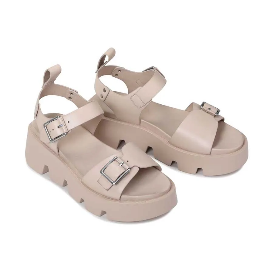 KAIRA LEDER PLATTFORM SANDALEN
