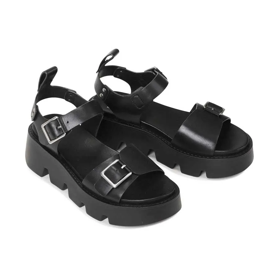 KAIRA LEDER PLATTFORM SANDALEN