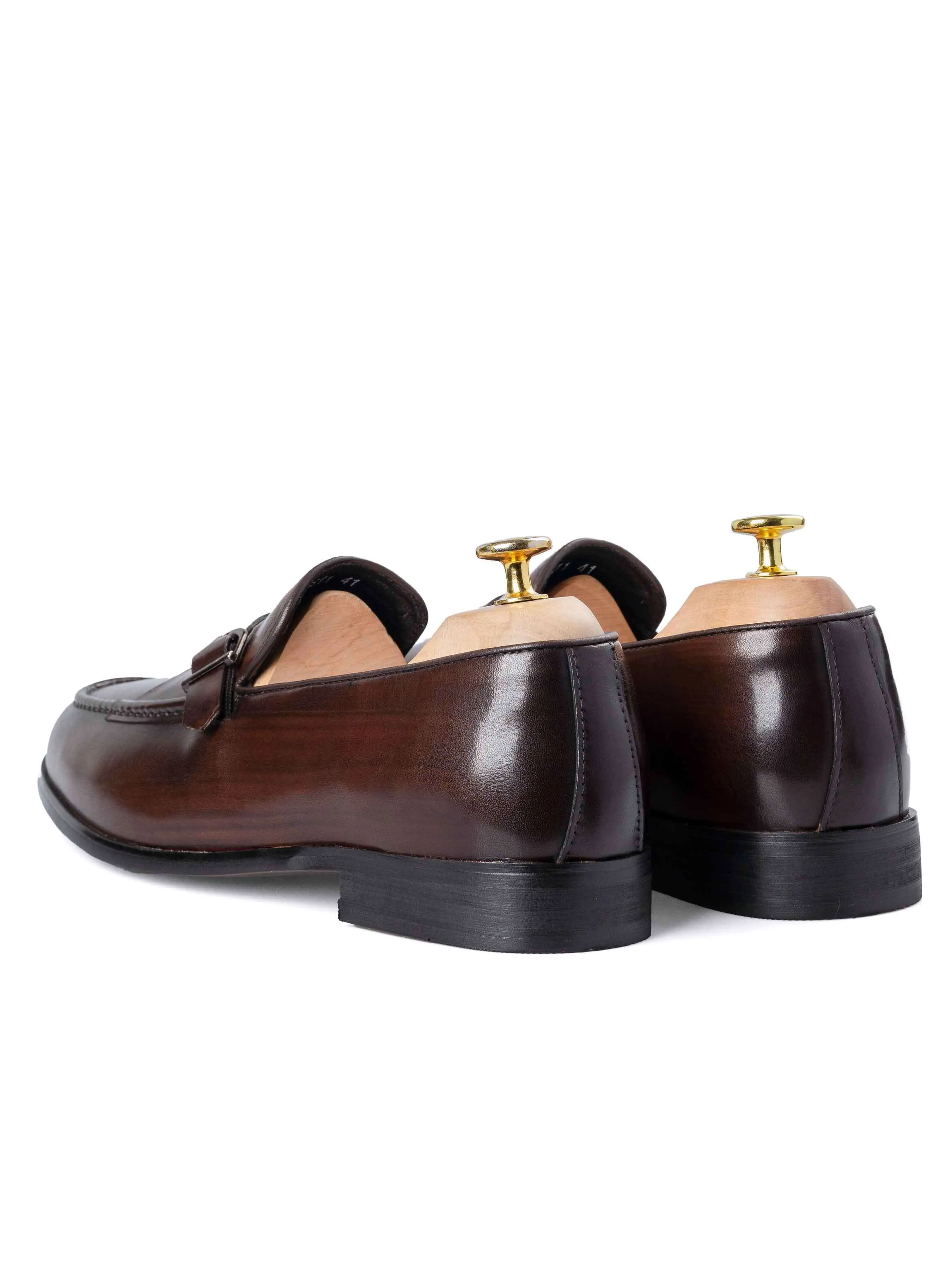 Leo Duo Riemchenpenny - Kaffee (Handbemalte Patina)