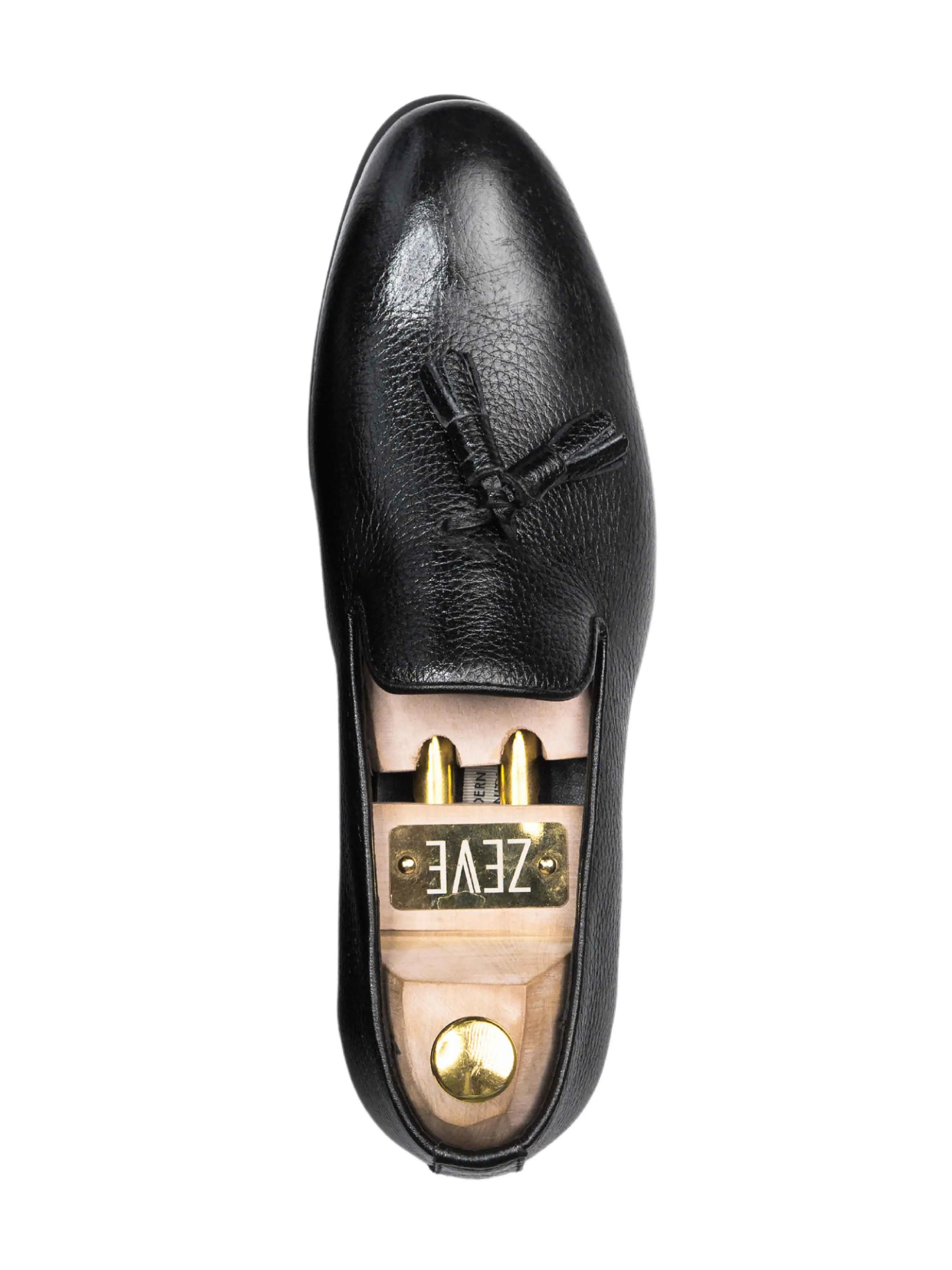 Loafer Pantoffel - Schwarz Pebbled Leder