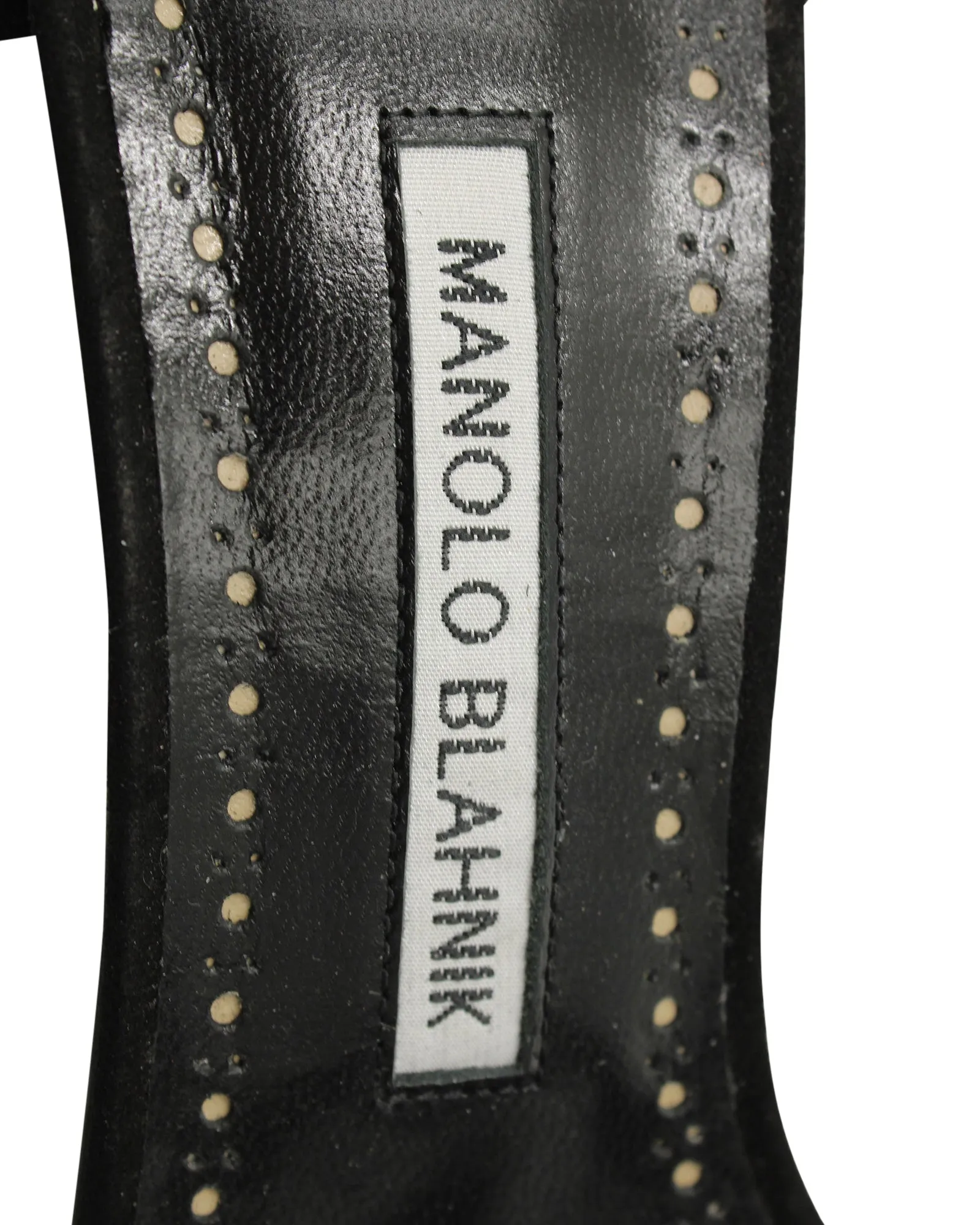 Manolo Blahnik Verzierte Riemchensandalen in Schwarz Leder Schuhe_Manolo-Blahnik