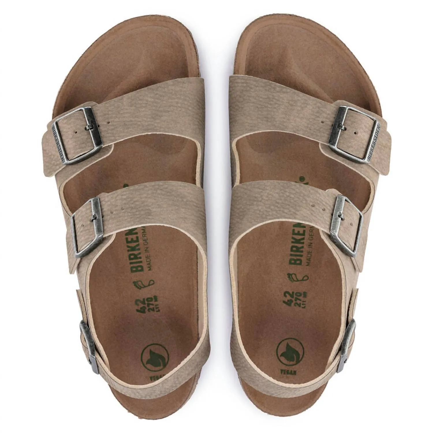 Herren Milano Vegan Sandale in Wüstenstaub/grauem Taupe