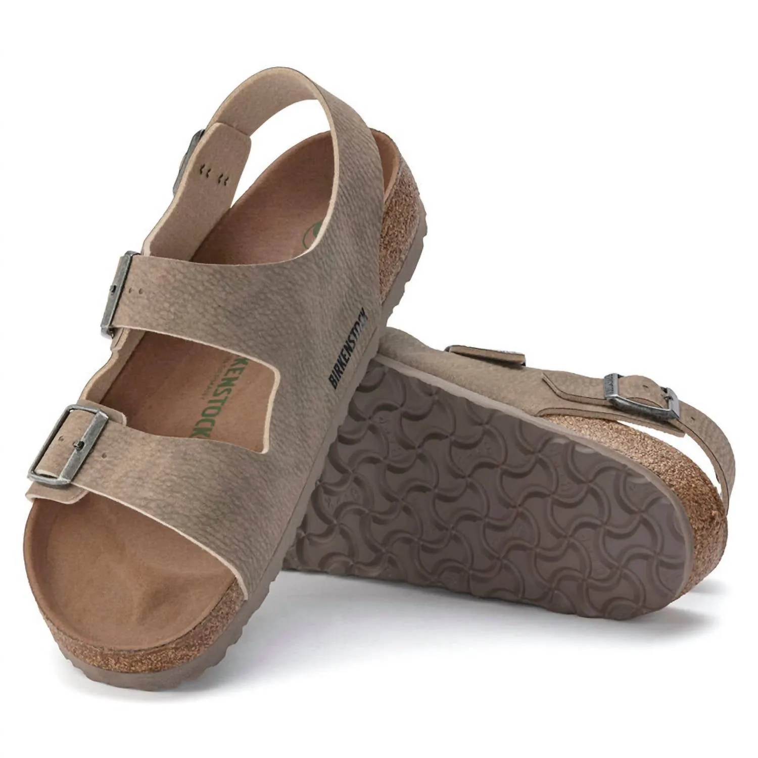 Herren Milano Vegan Sandale in Wüstenstaub/grauem Taupe