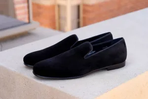 Mezlan Samt Loafer Schwarz für formelle Anlässe