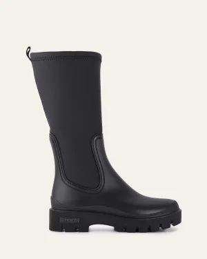 MINK KALB STIEFEL SCHWARZ GUMMI