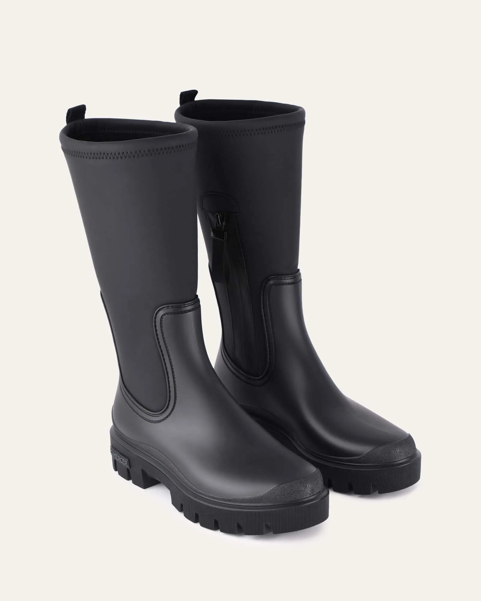 MINK KALB STIEFEL SCHWARZ GUMMI