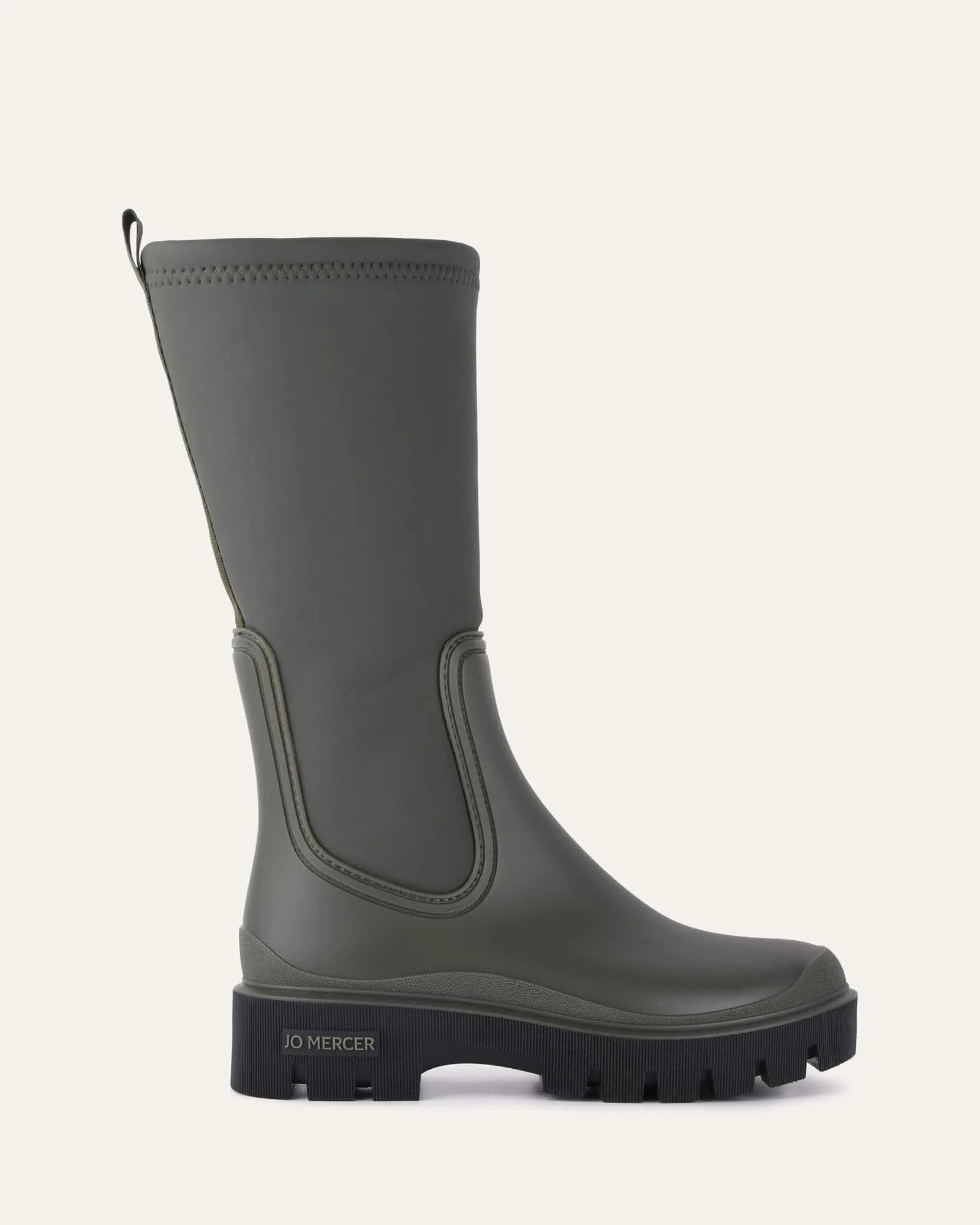 MINK KALB STIEFEL KHAKI GUMMI