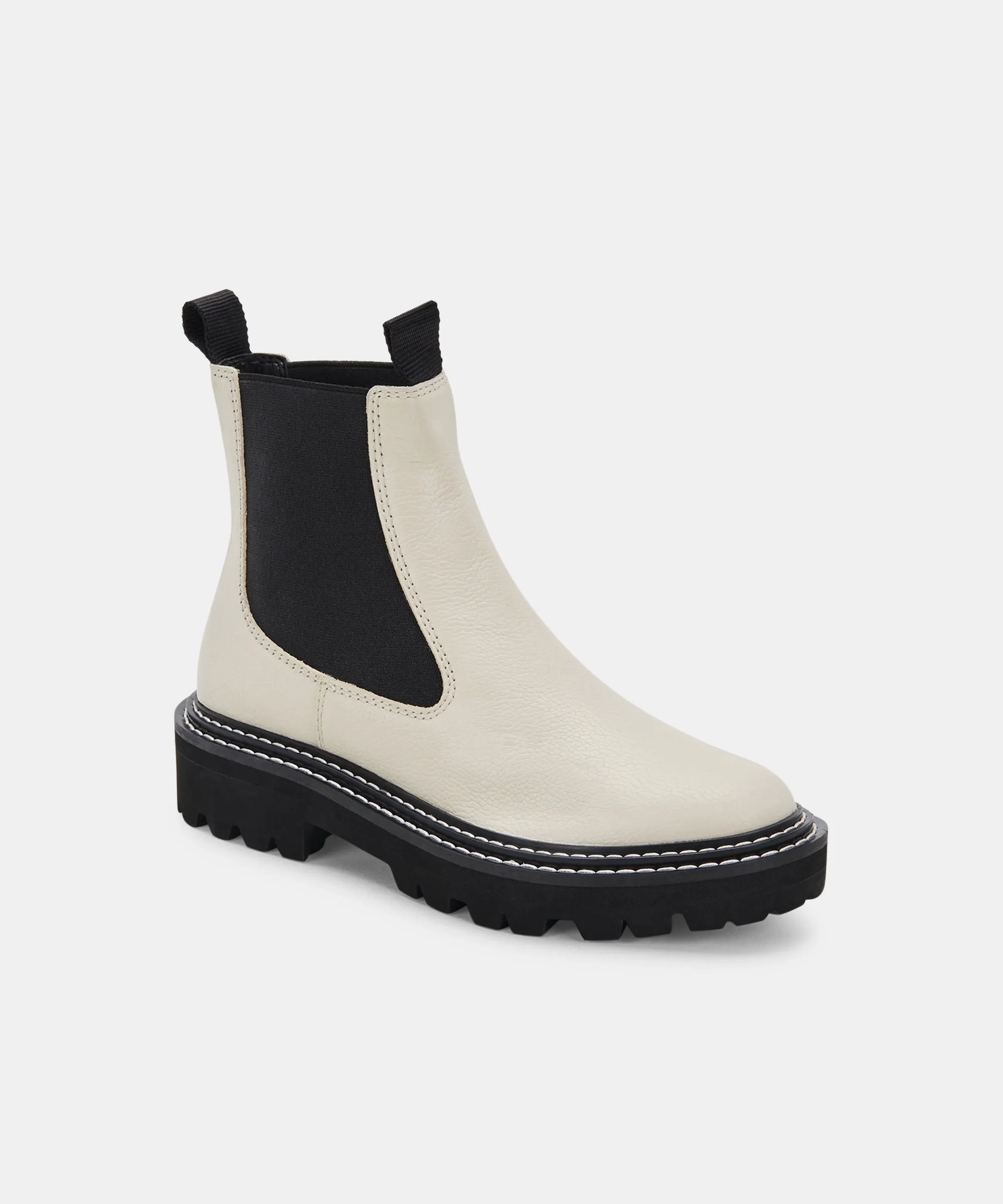 MOANA STIEFEL IN ELFENBEINFARBENEM LEDER