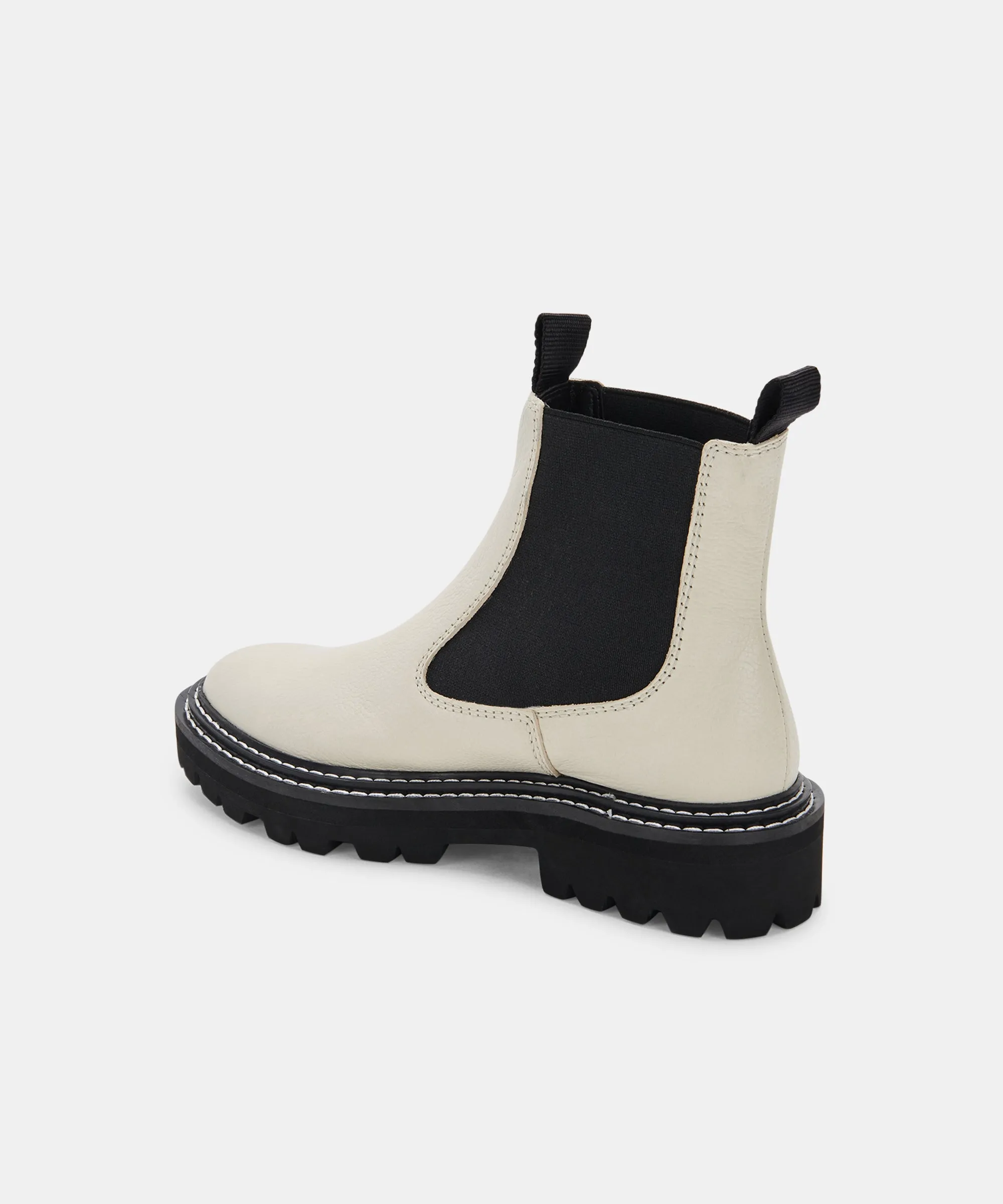 MOANA STIEFEL IN ELFENBEINFARBENEM LEDER