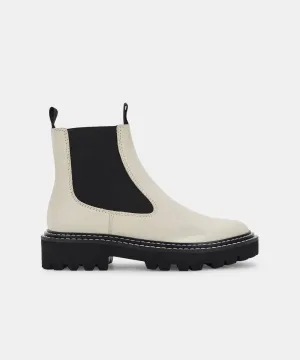 MOANA STIEFEL IN ELFENBEINFARBENEM LEDER