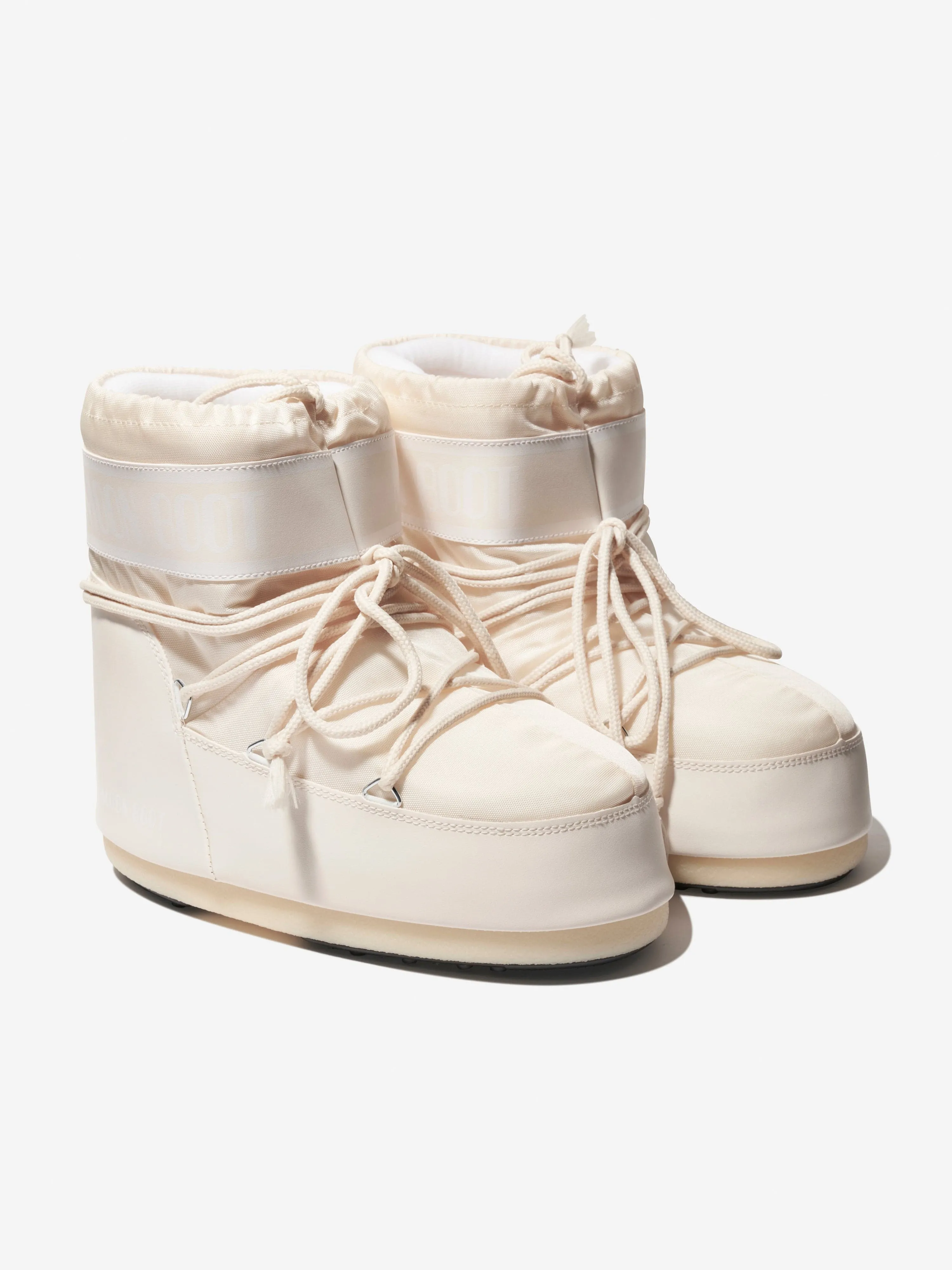 Moon Boot Kids Icon Low Nylon Schneestiefel in Elfenbein