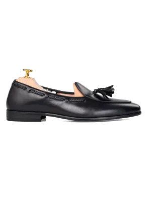 Noel Belgische Loafer mit Quaste - Einfarbig Schwarz